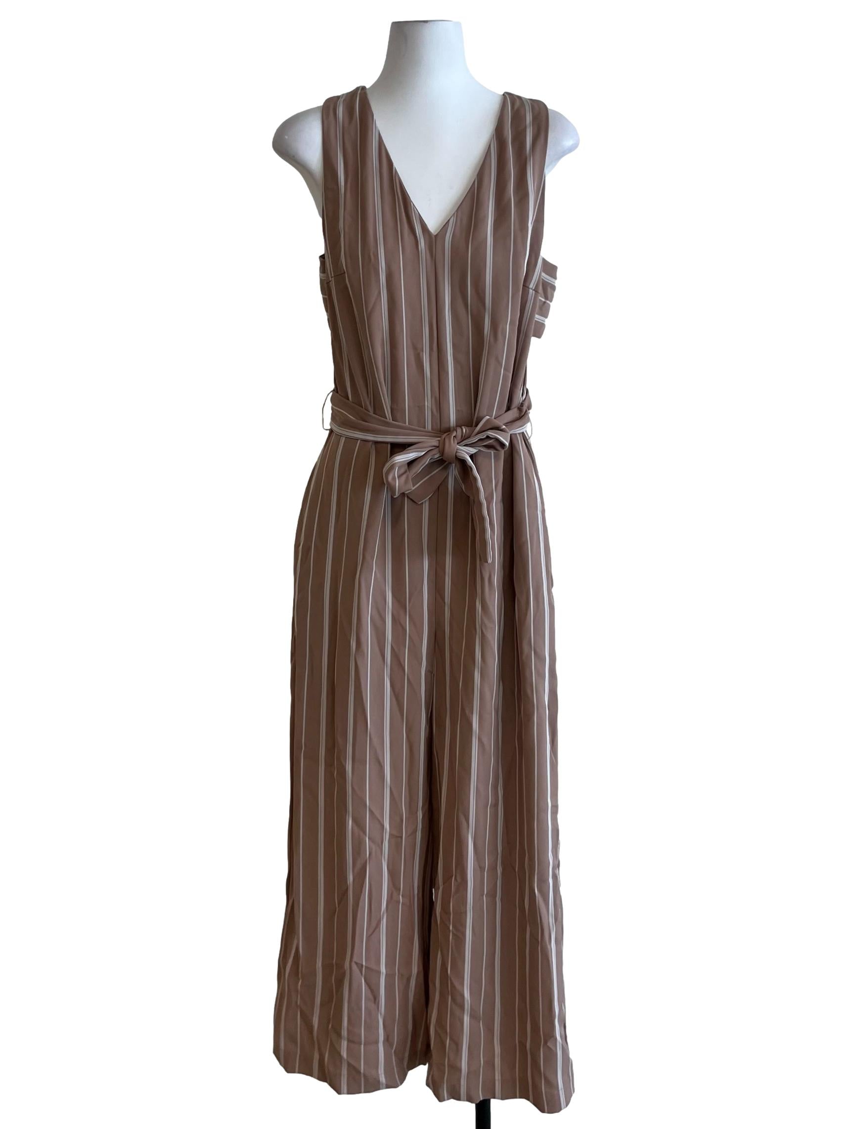 Blush Pink Chalk Stripe Jumpsuit