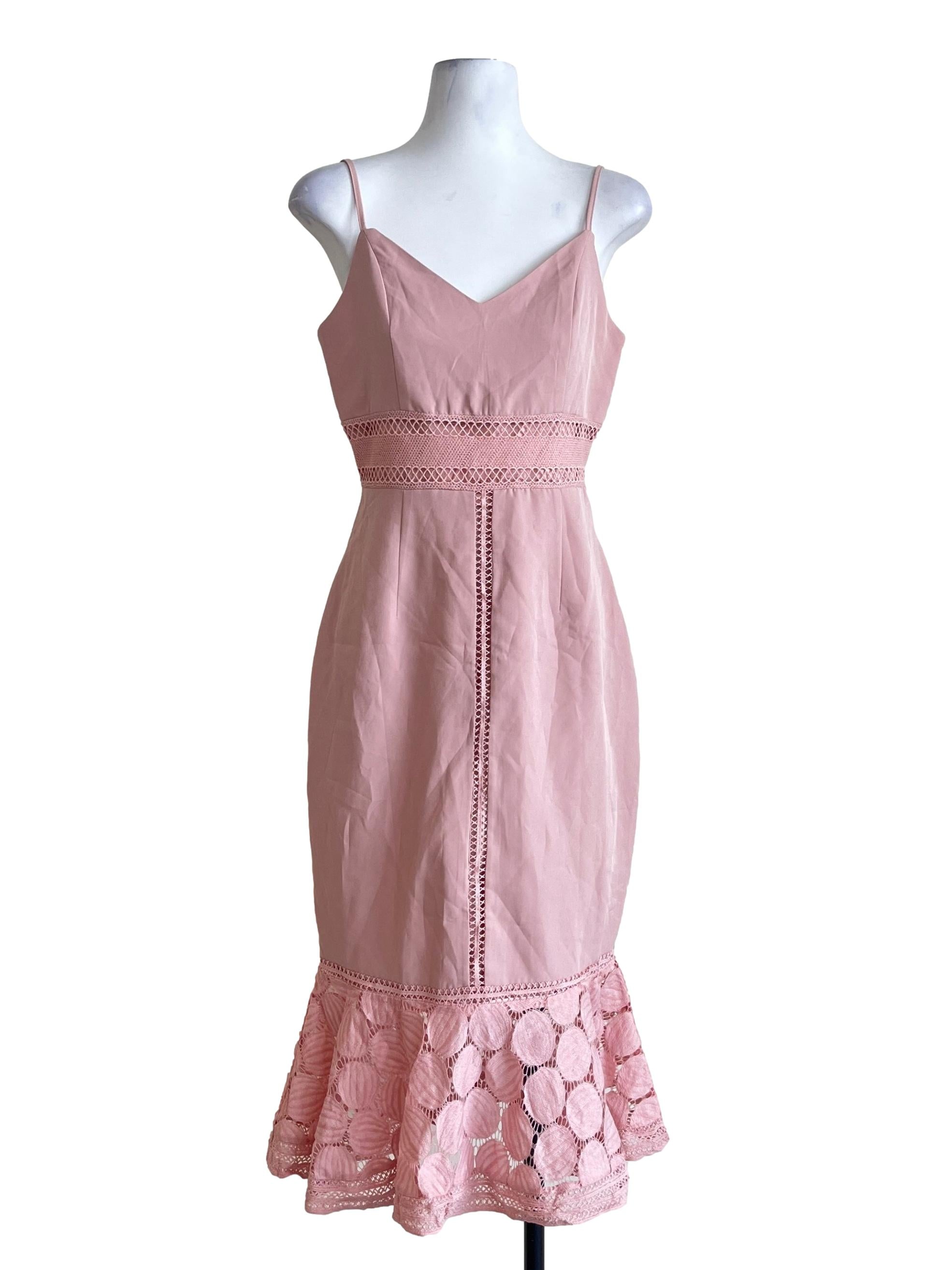 Watermelon Pink Sweetheart Dropwaist Dress