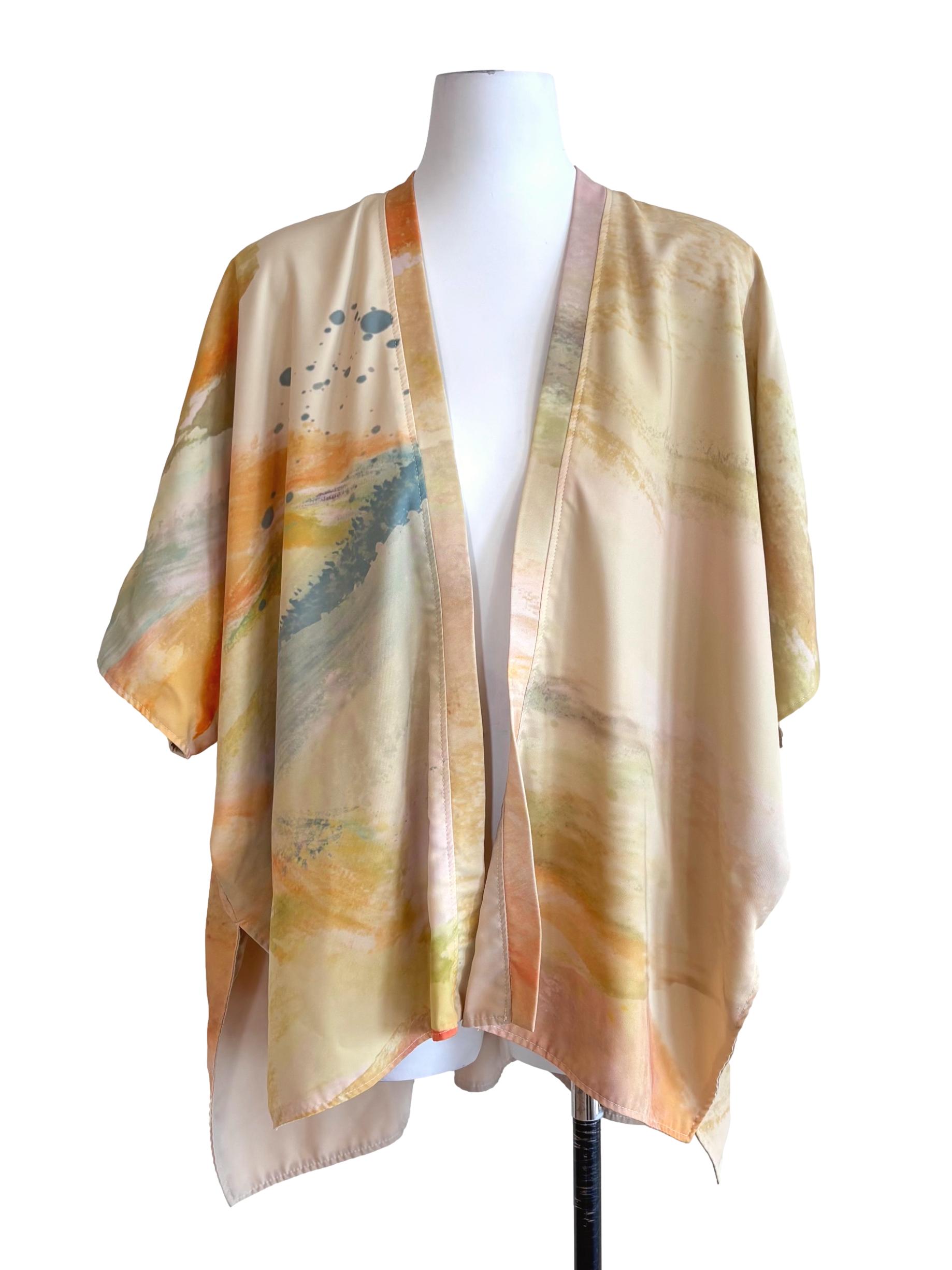 Yellow Multicolor Prints Kimono