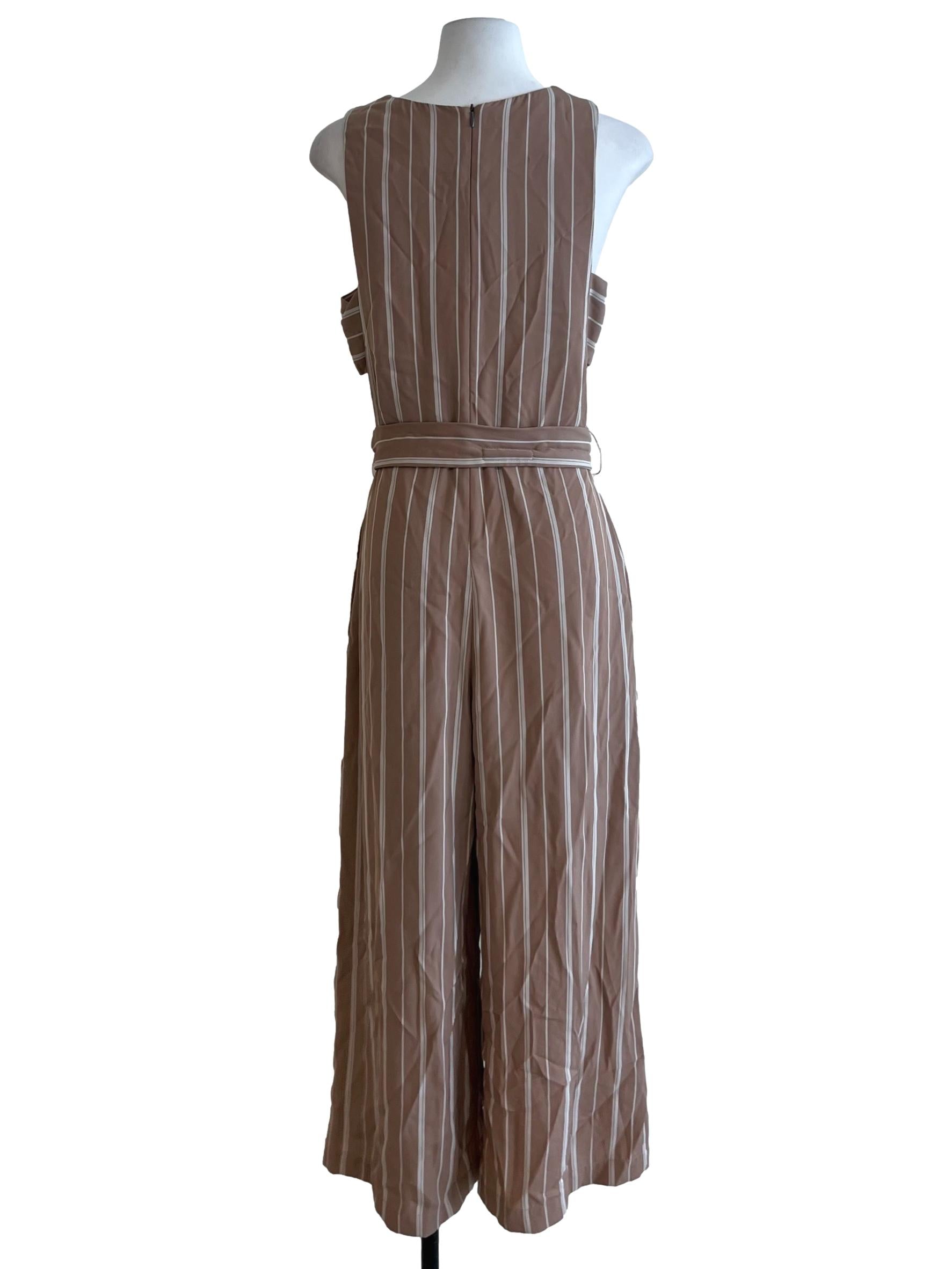 Blush Pink Chalk Stripe Jumpsuit