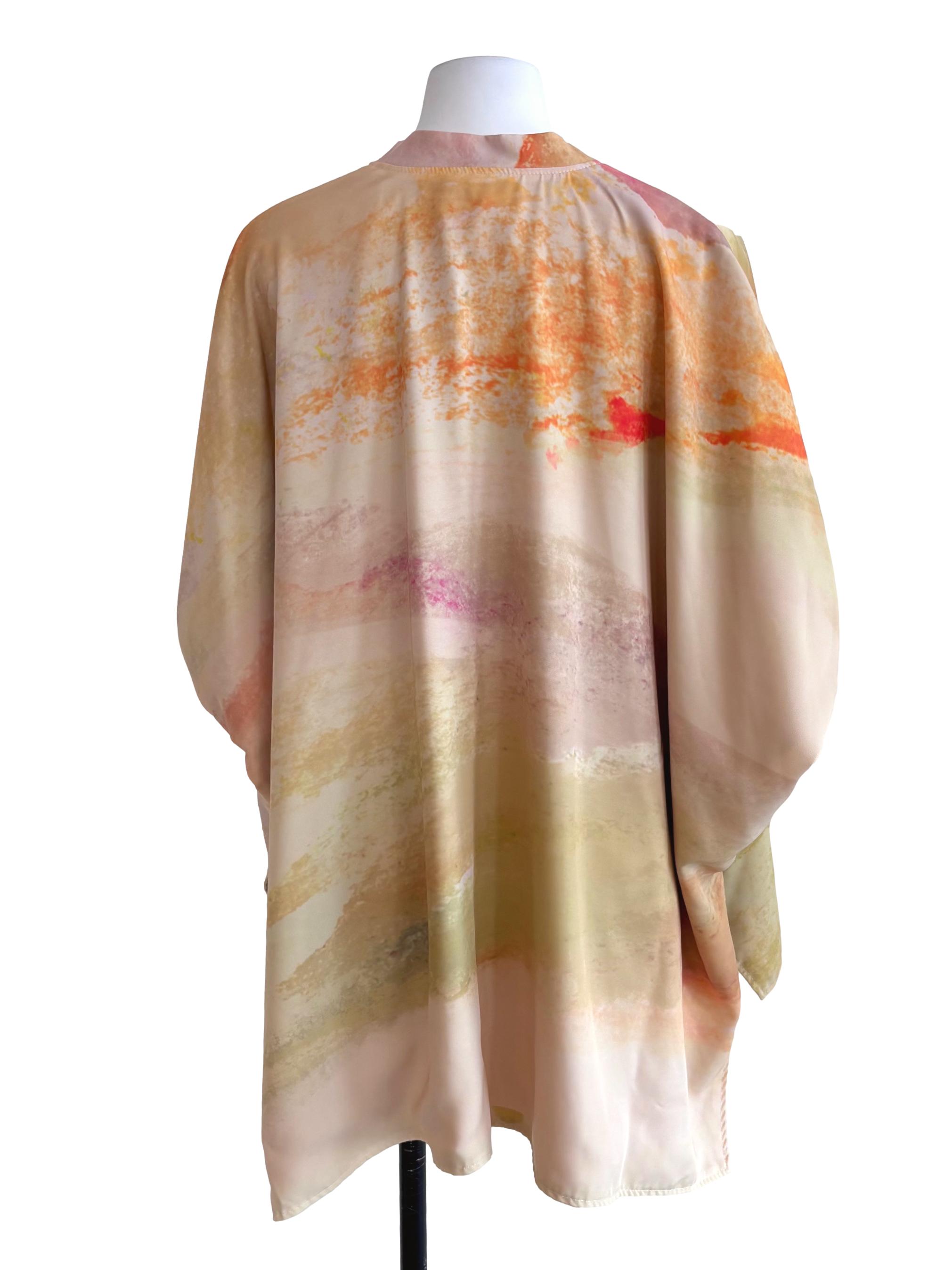 Yellow Multicolor Prints Kimono