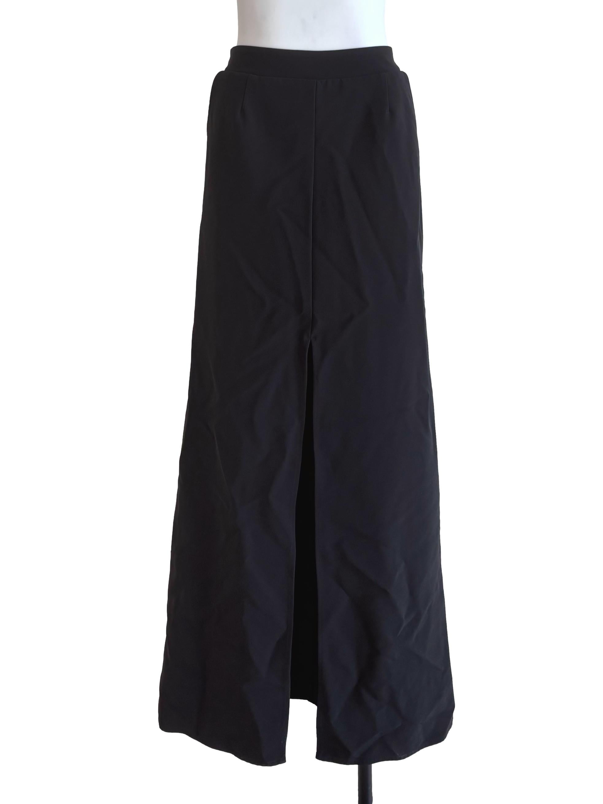 Black Front Slit Skirt