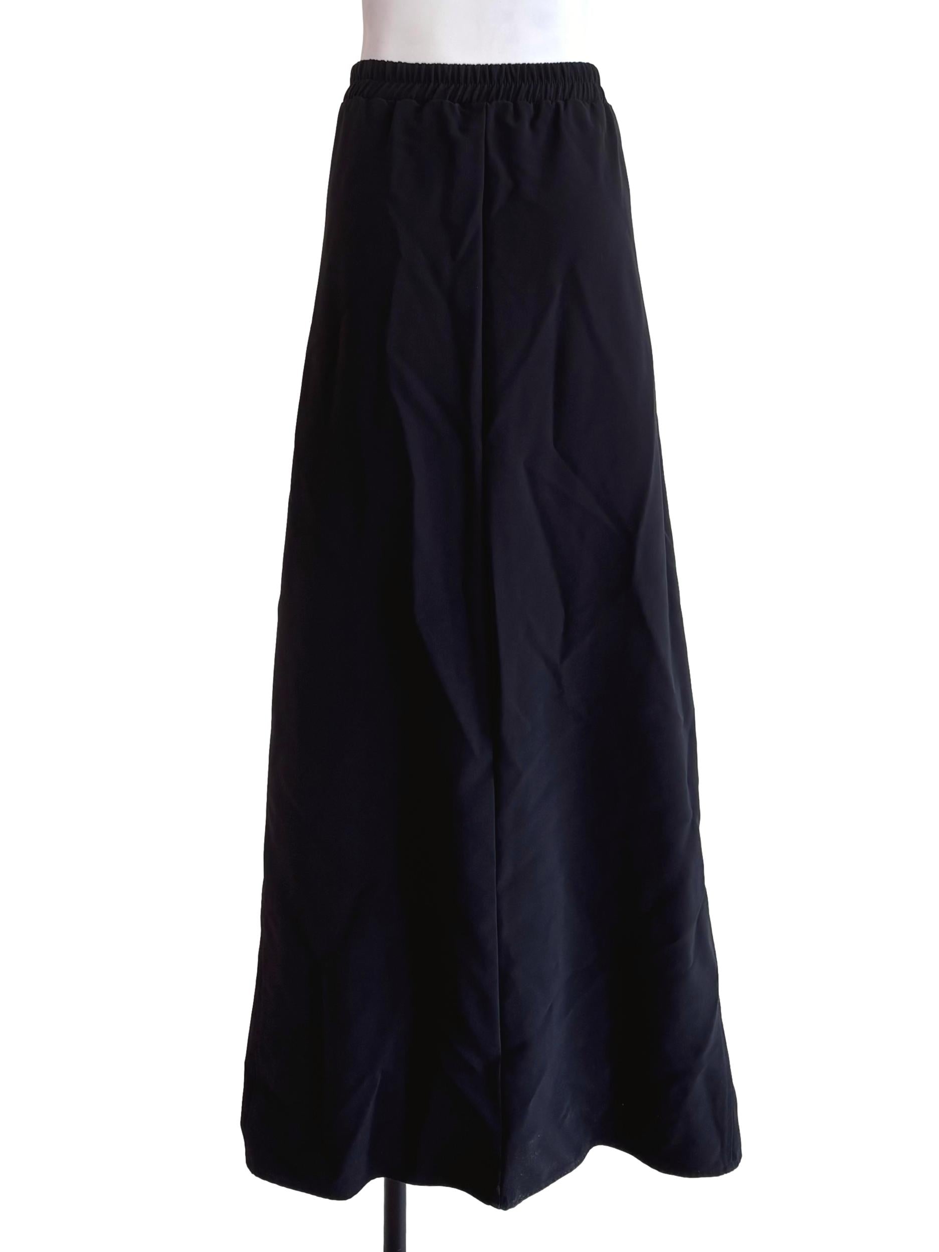 Black Front Slit Skirt