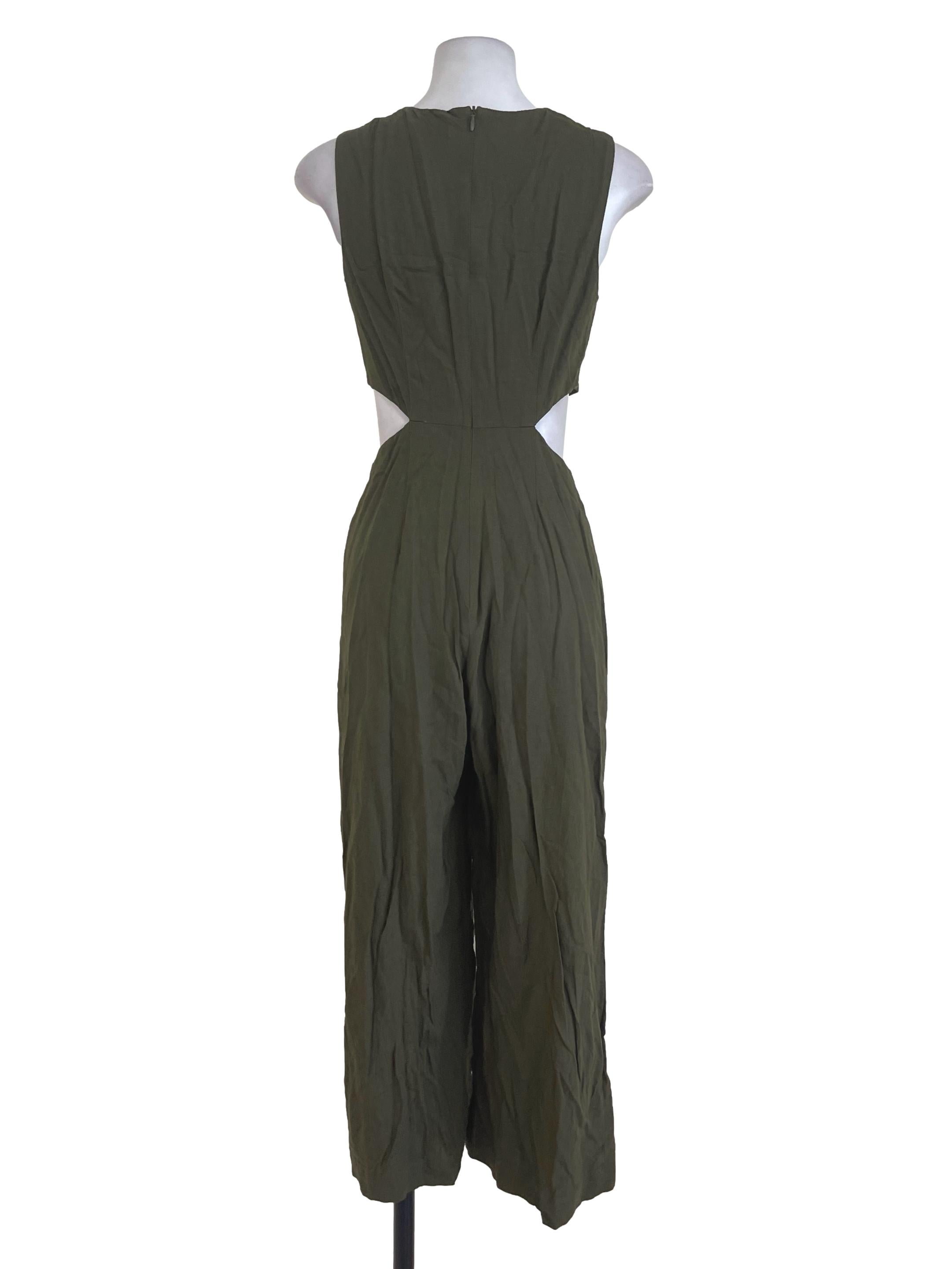 Seaweed Green Square Ring Jumpsuit LB