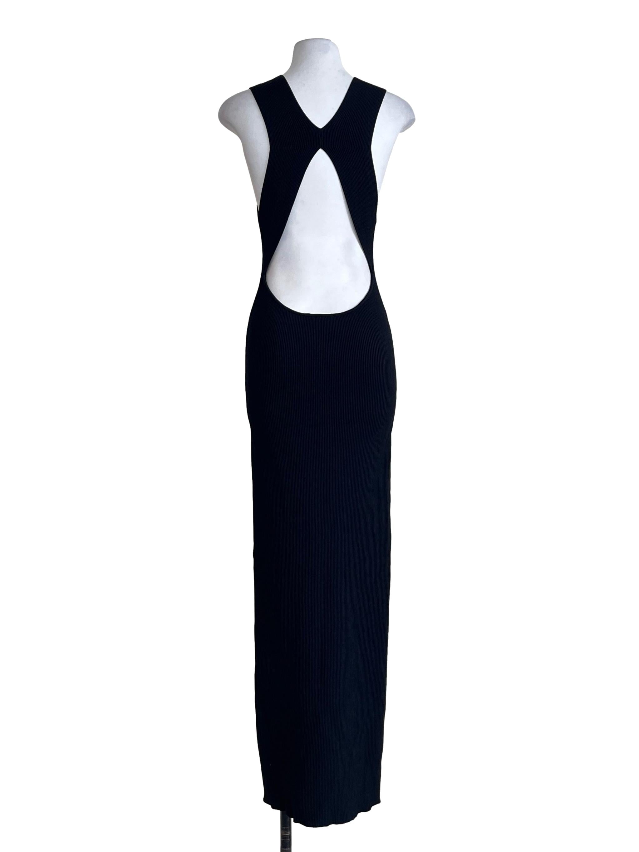 Ink Black Open Back Sleeveless Bodycon Dress