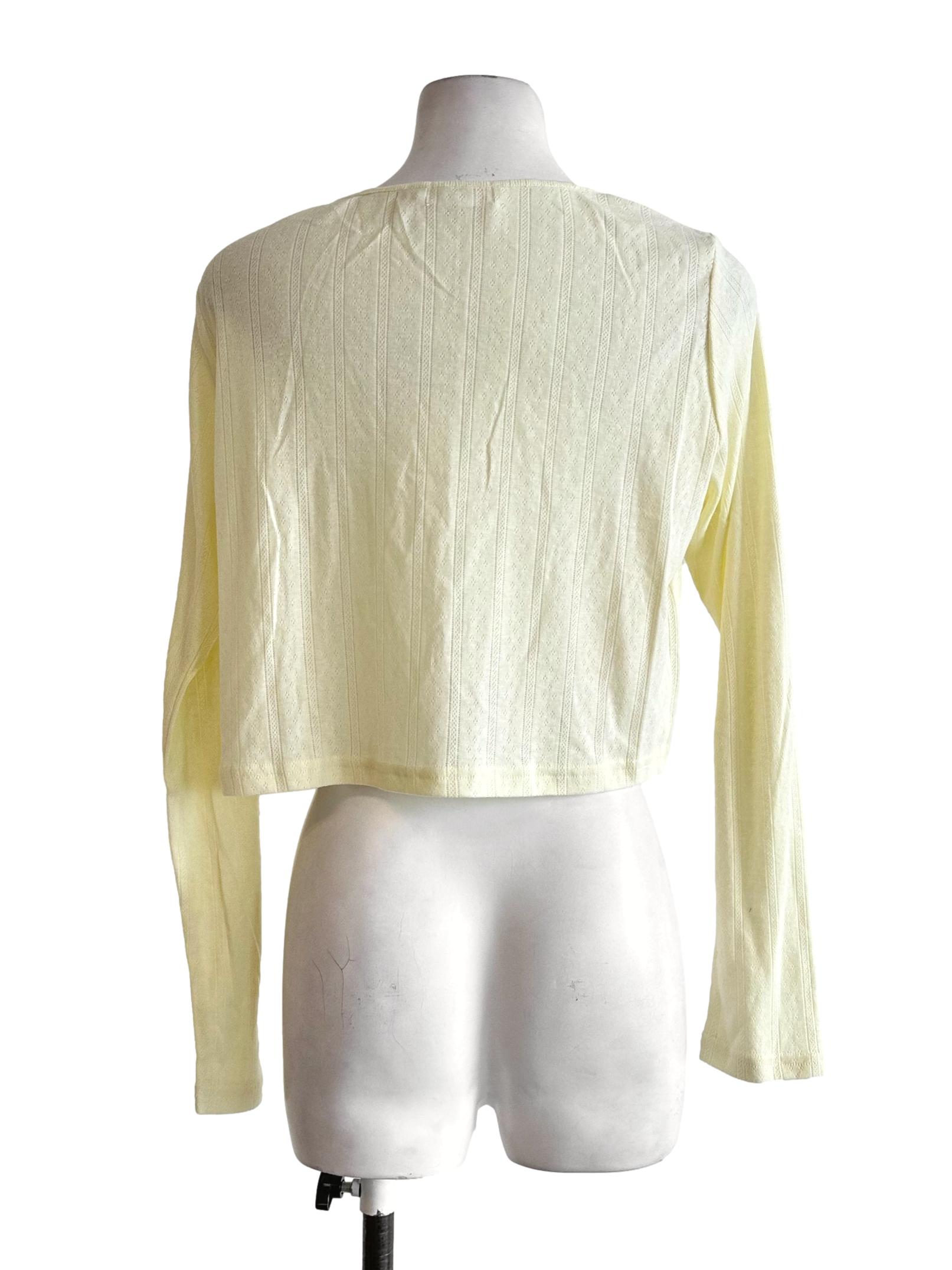 Blonde Yellow Embroidered Pattern Cardigan