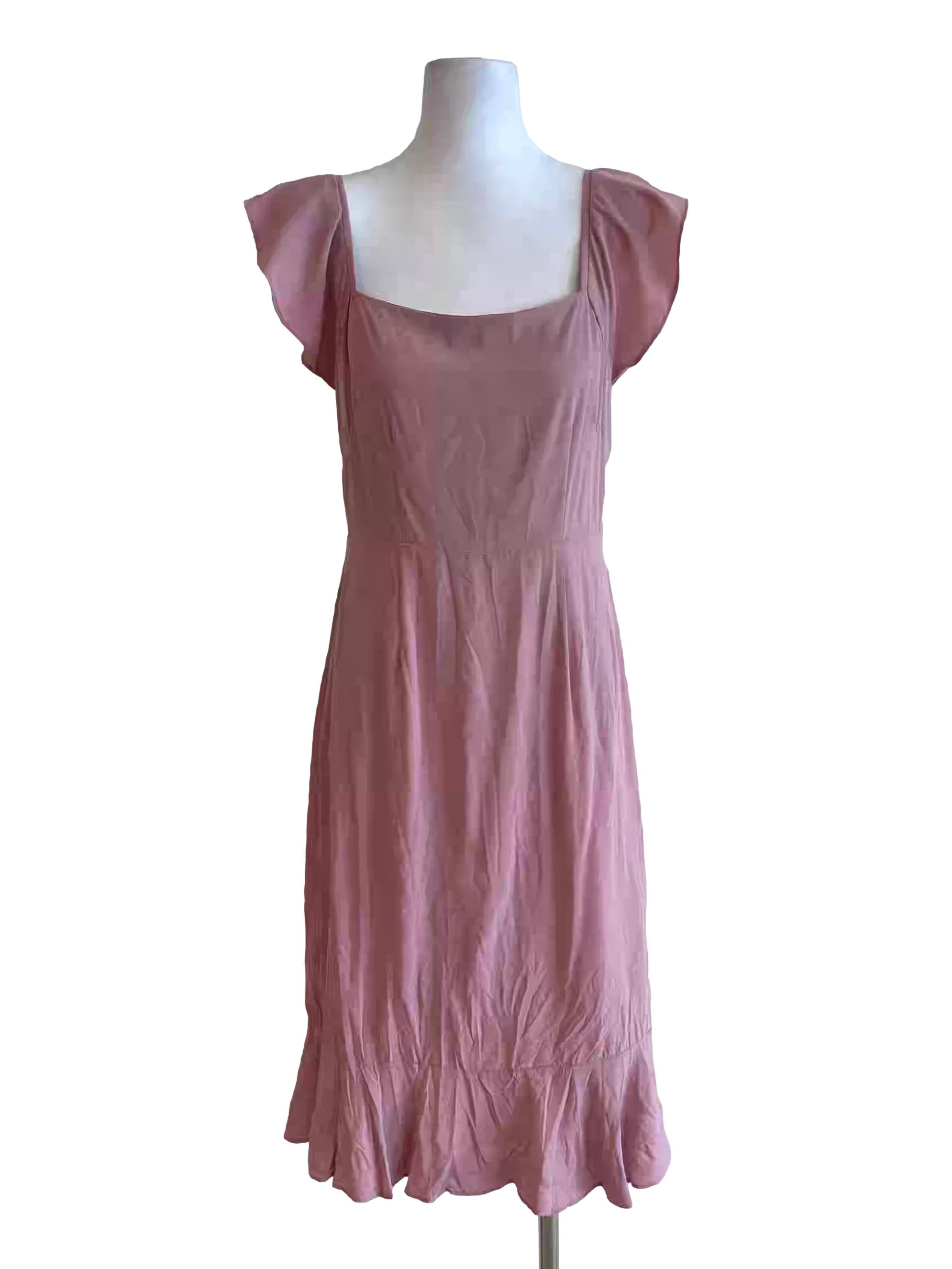 Puce Pink Ruffle Pencil Dress