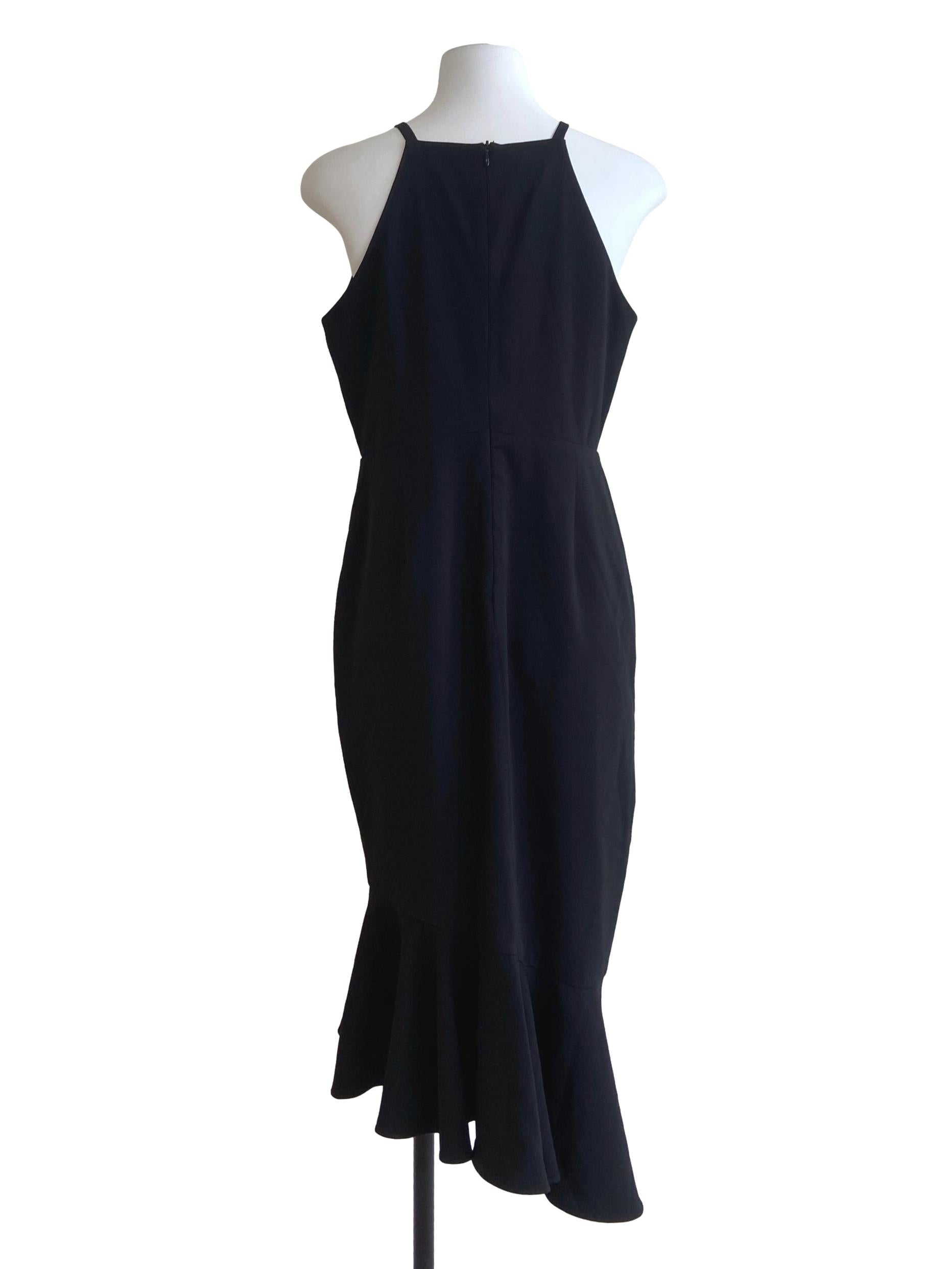 Black Twill Drop Waist Shift Dress