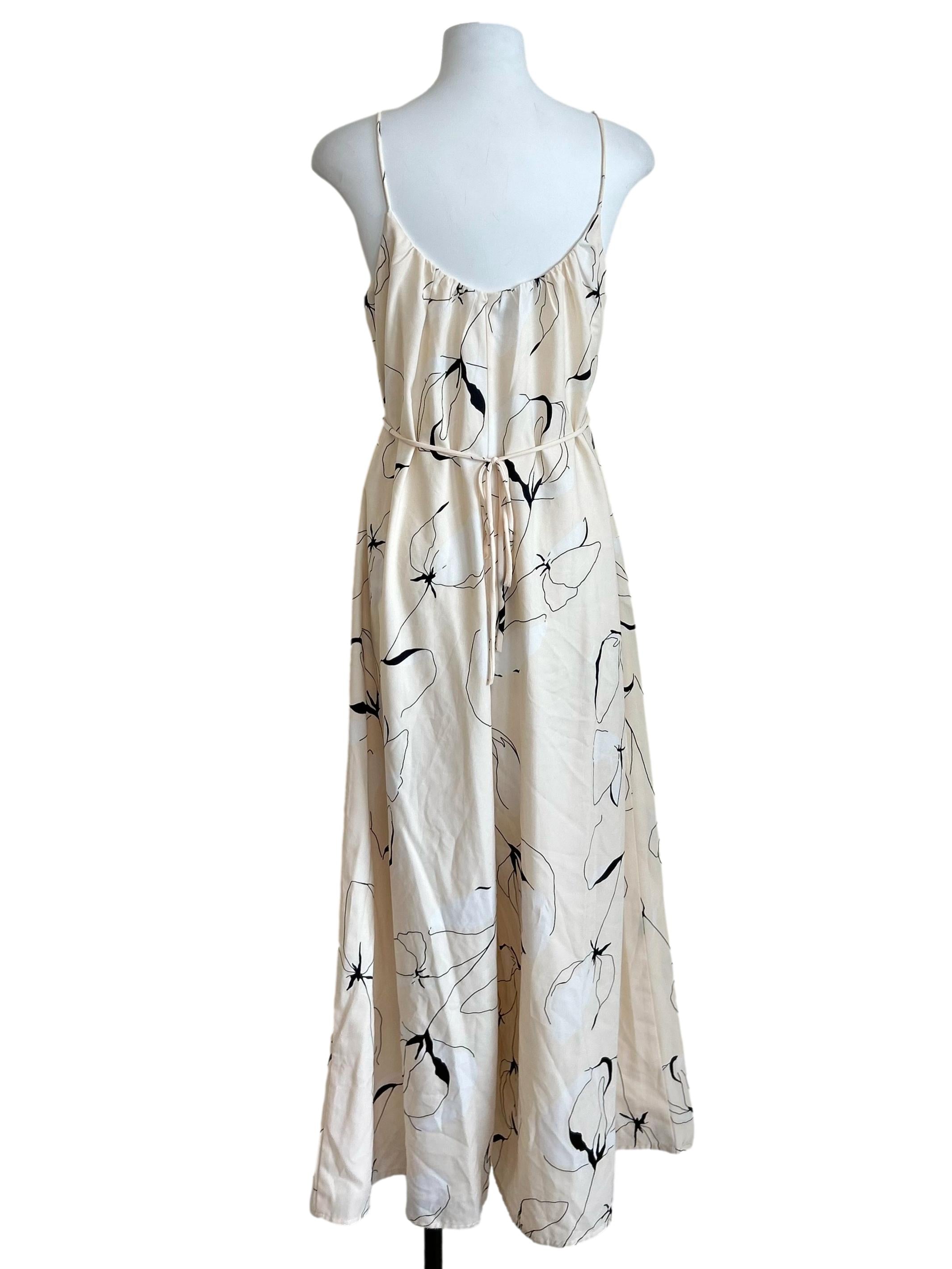 Cream Abstract Floral Cami Jumpsuit