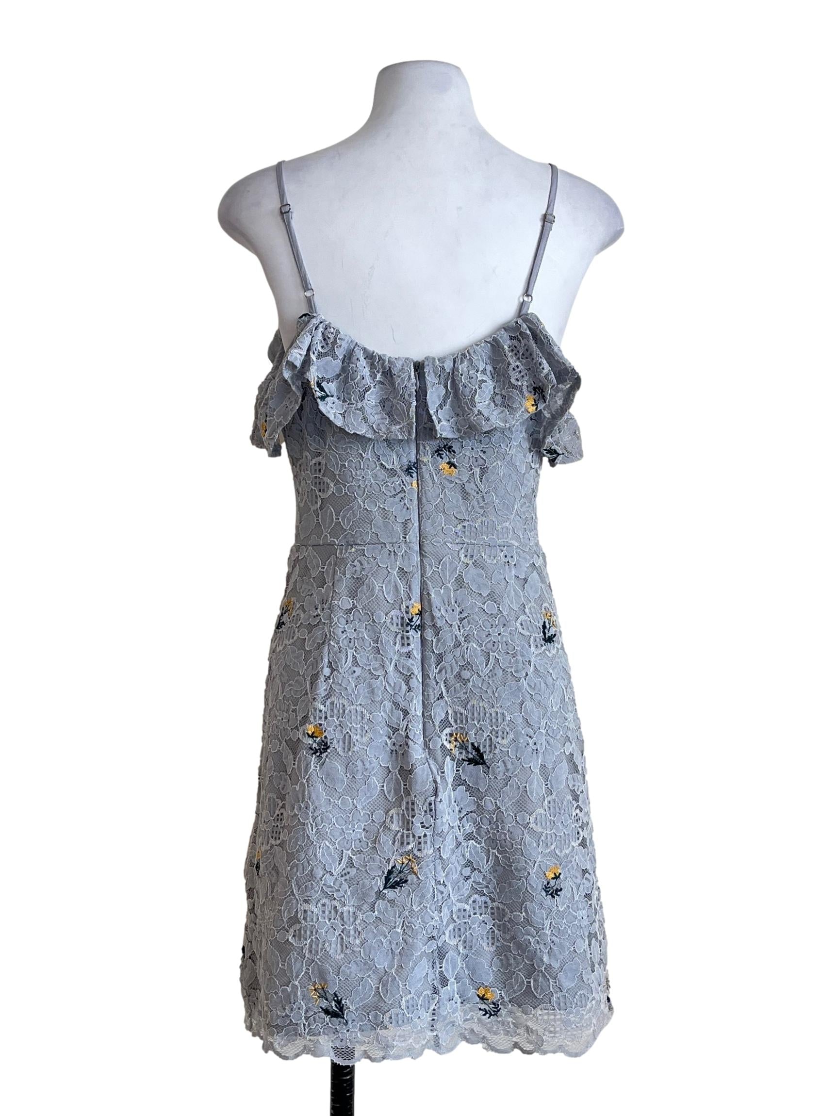 Flint Grey Ruffle Sleeveless A-Line Dress