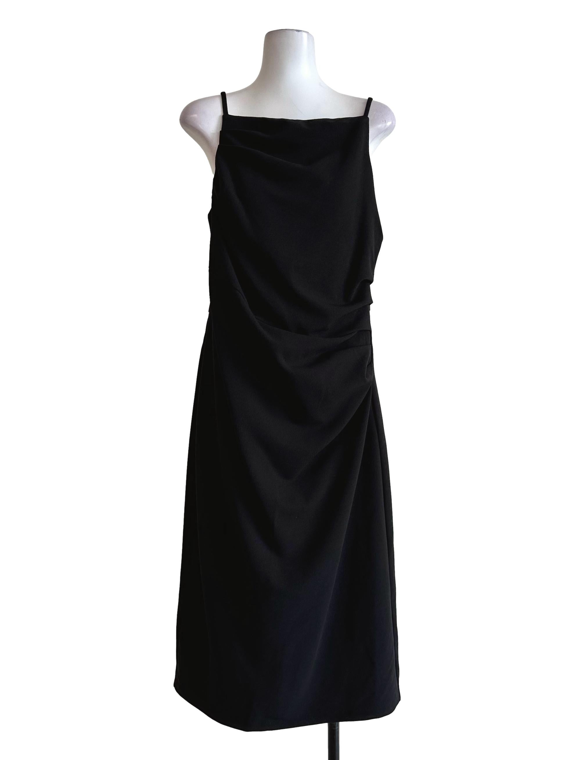Black Draped Maxi Dress LB
