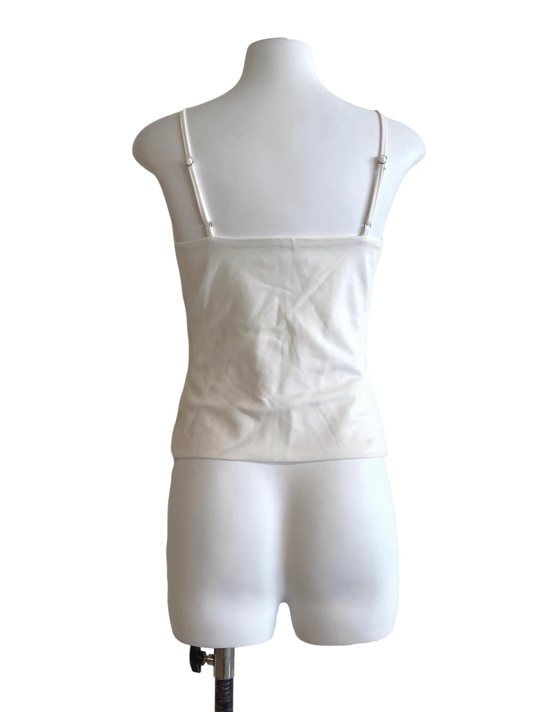 White Sleeveless Twill Top