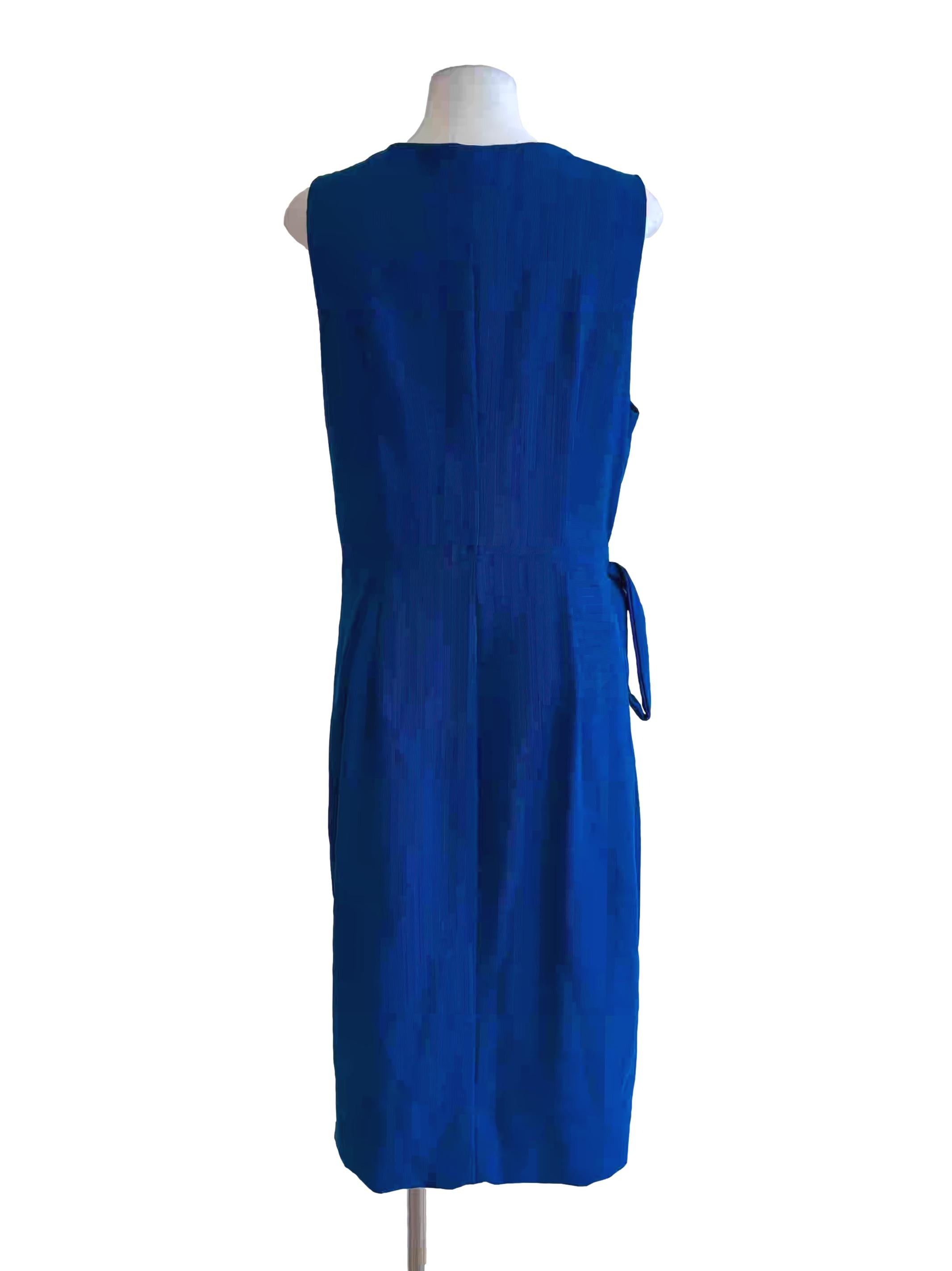 Egyptian Blue Surplice Wrap Dress