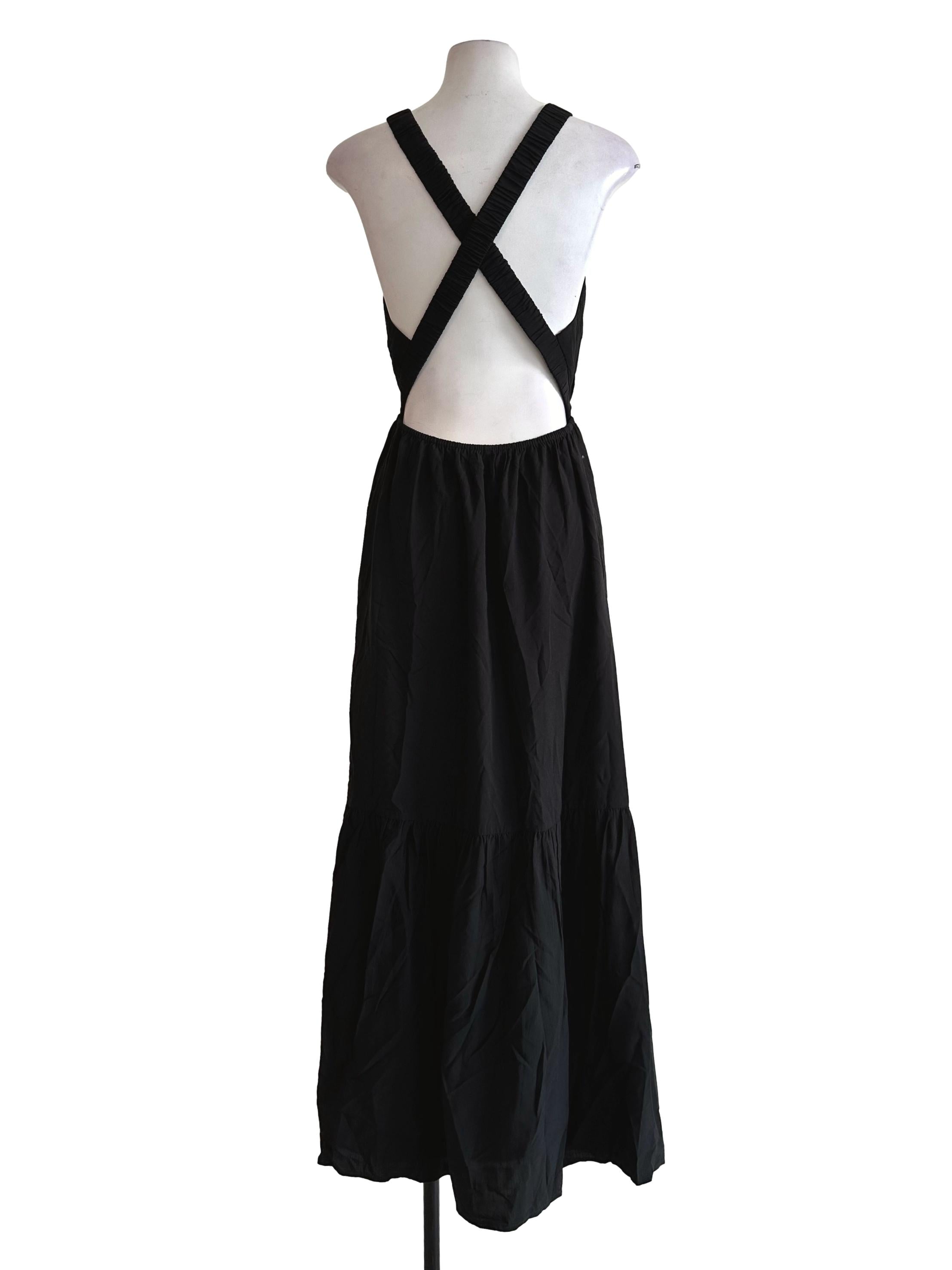 Black Halter Strap Maxi Dress