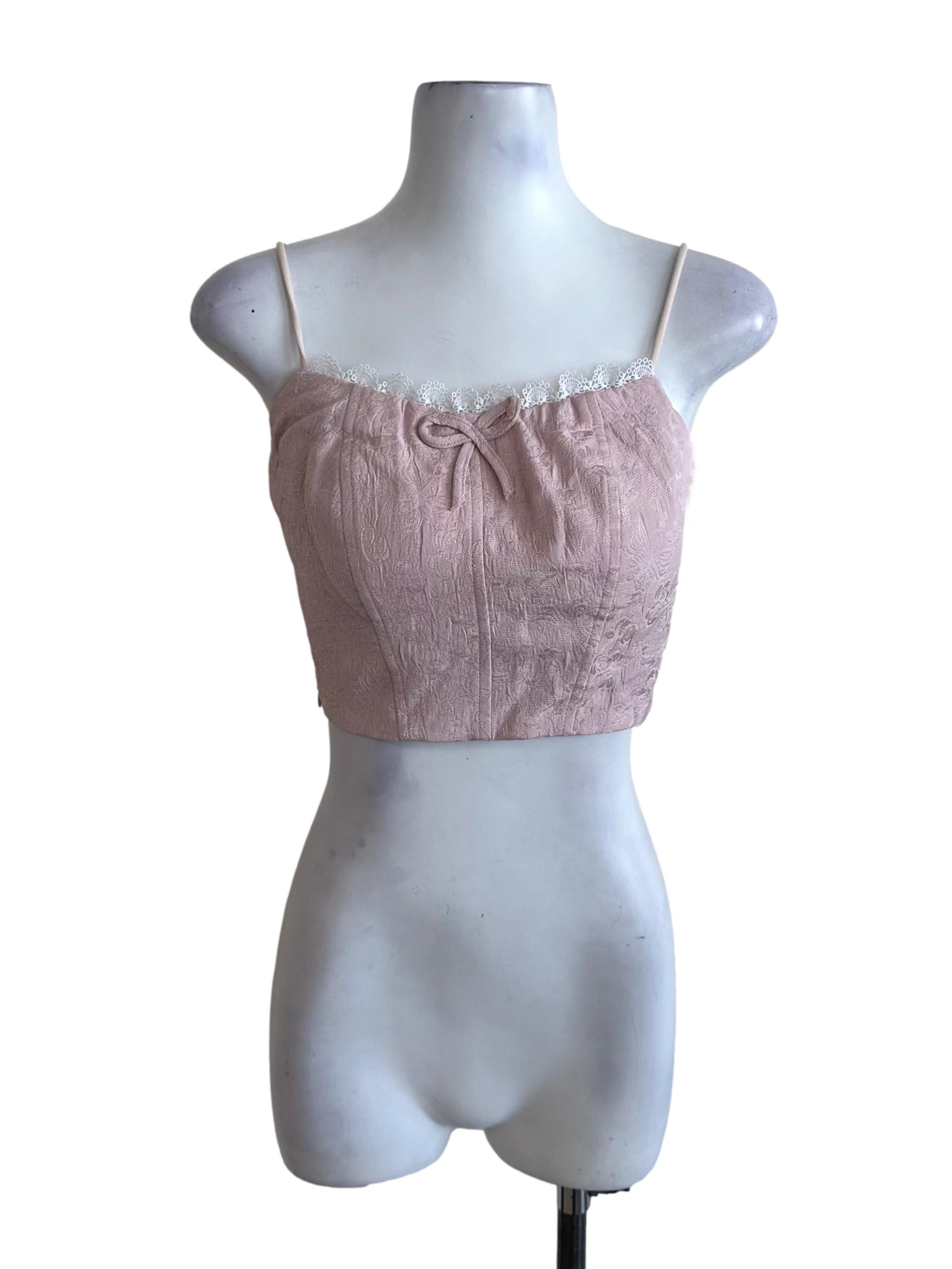 Light Pink Textured Ribbon Top