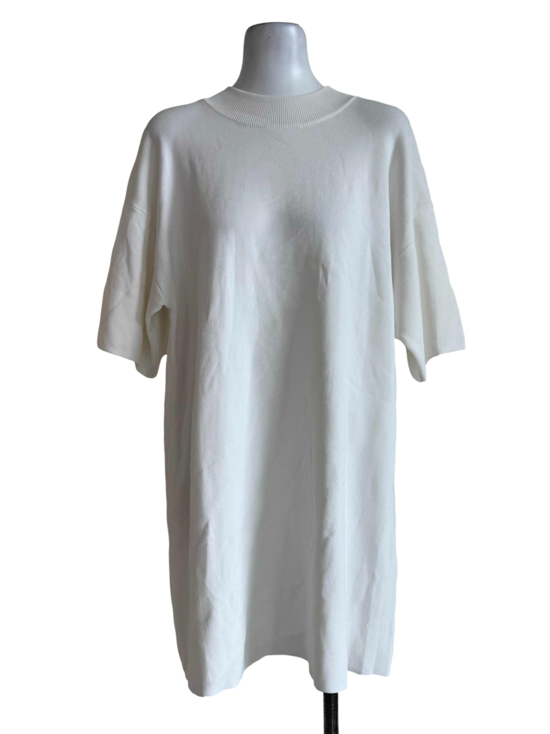 Snow White Round Neck Shirt Dress