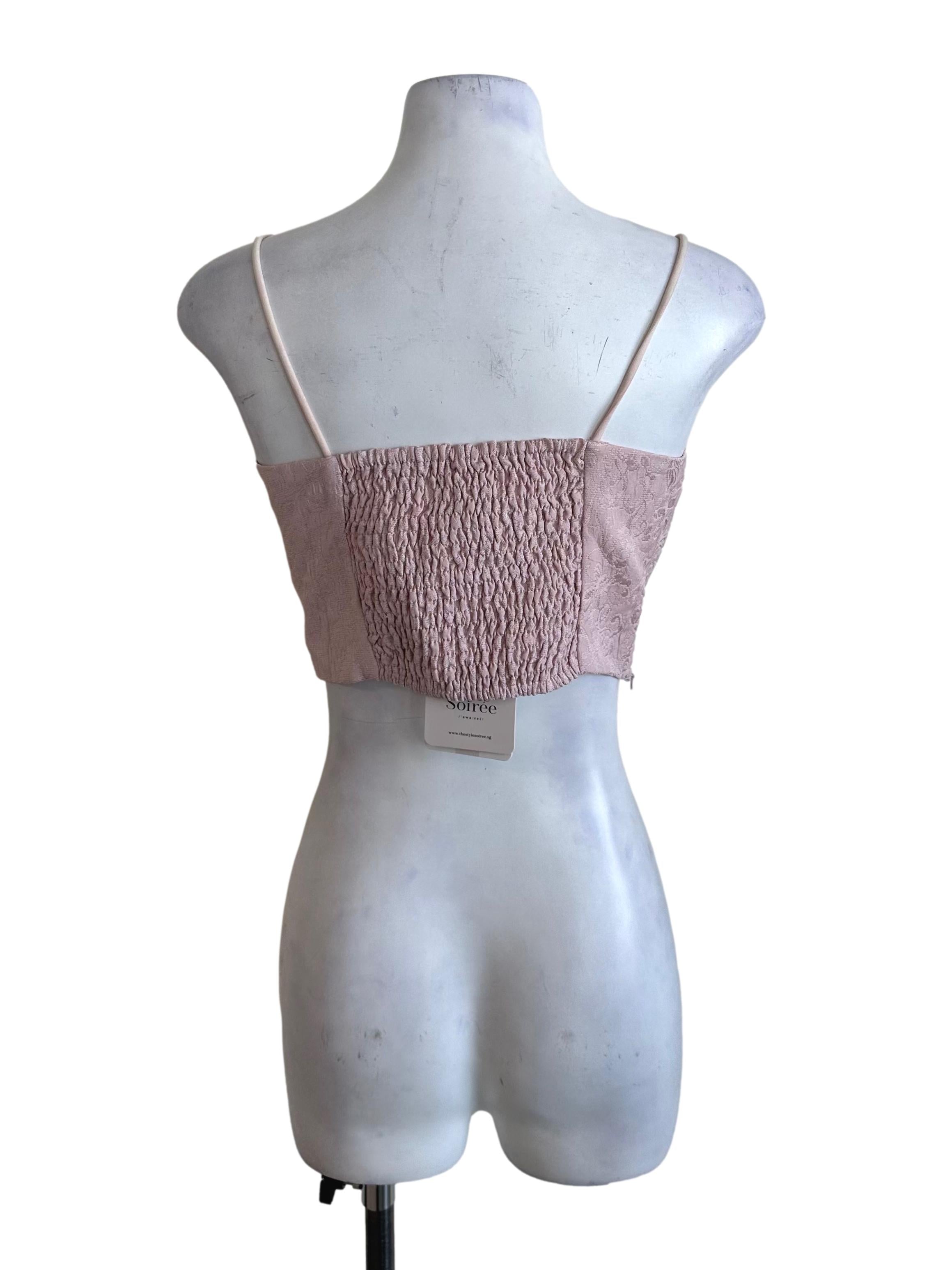 Light Pink Textured Ribbon Top