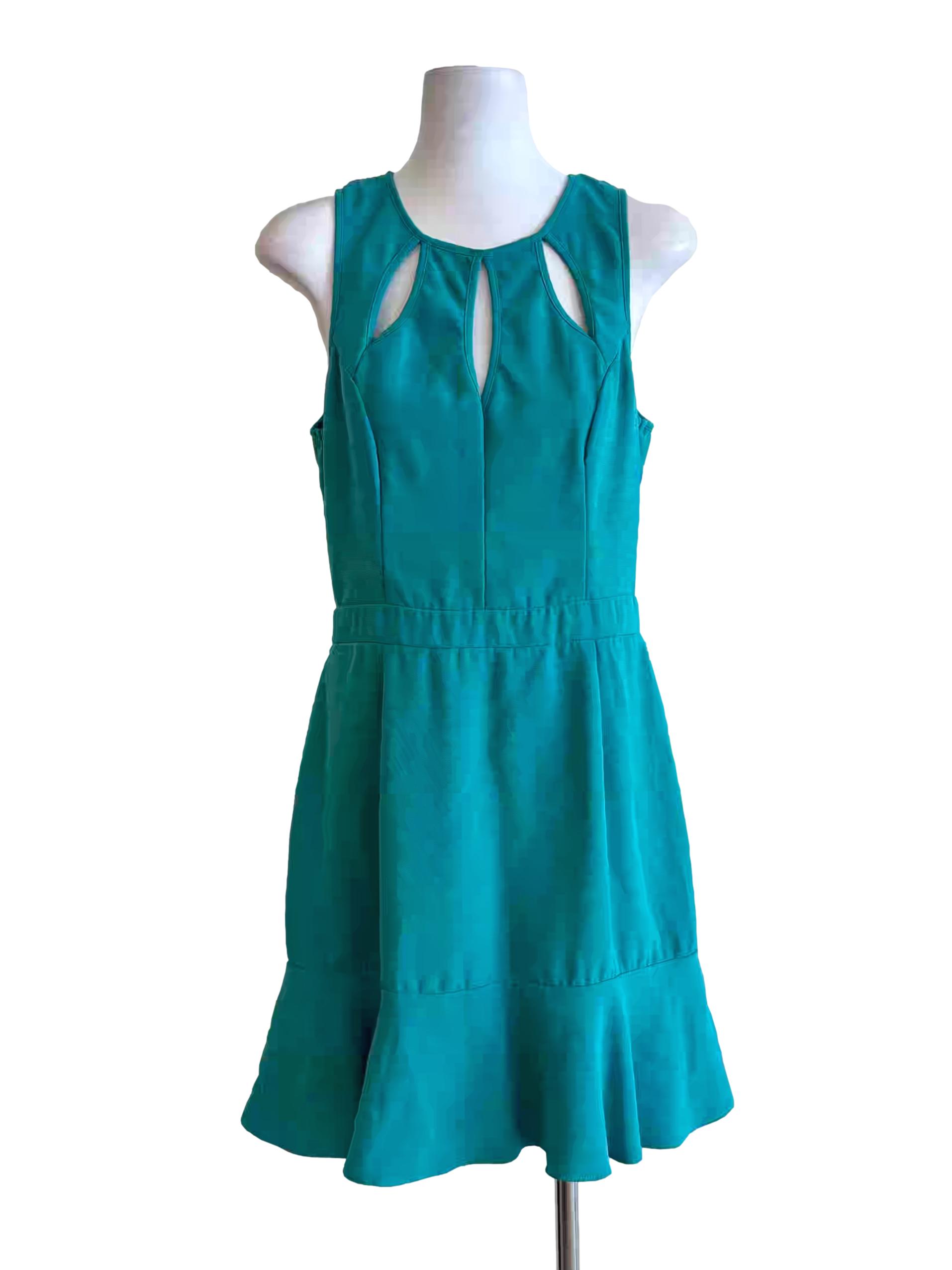 Turquoise Cut Out Sleeveless Dress