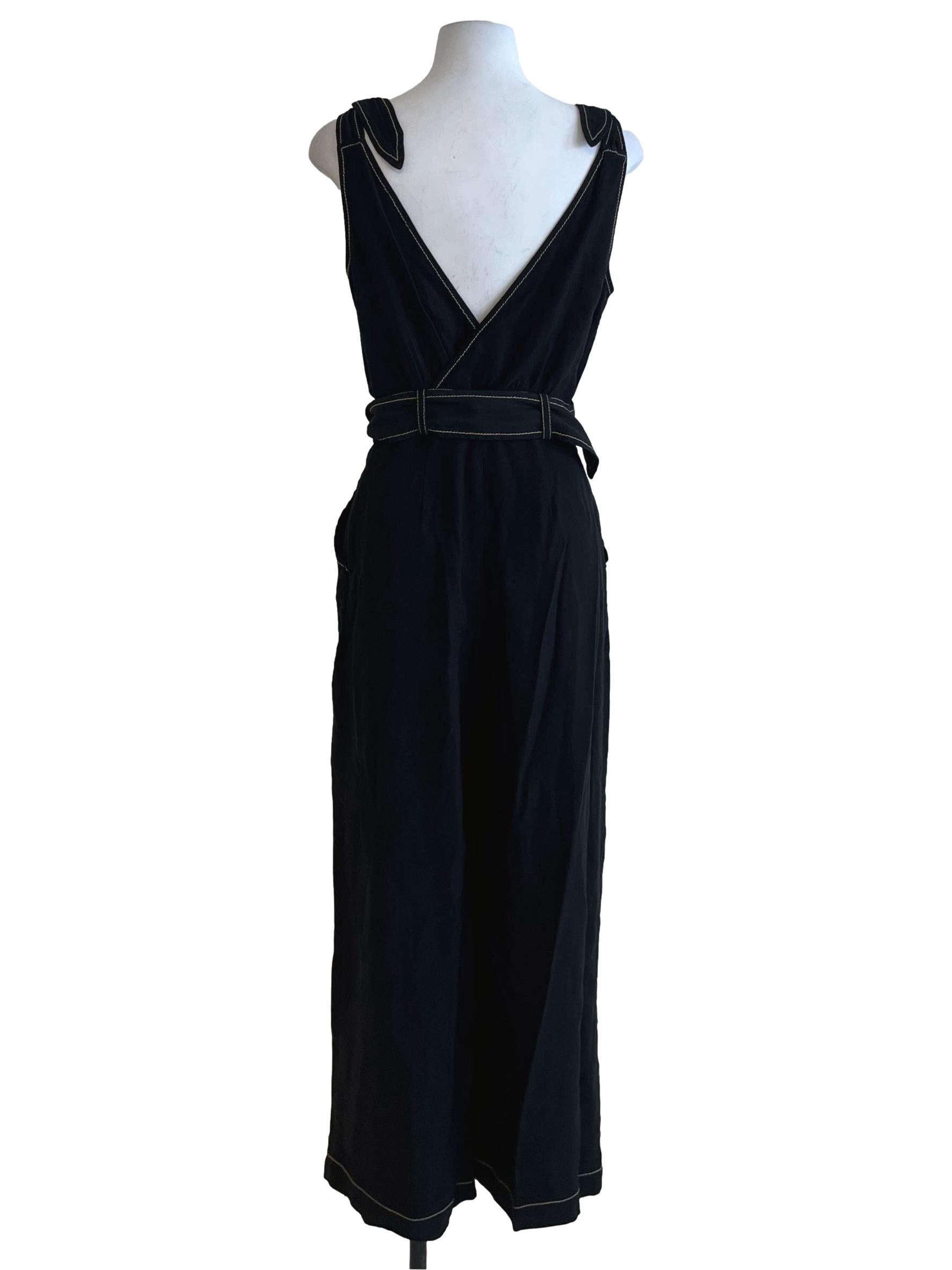 Black V-Neckline Jumpsuit