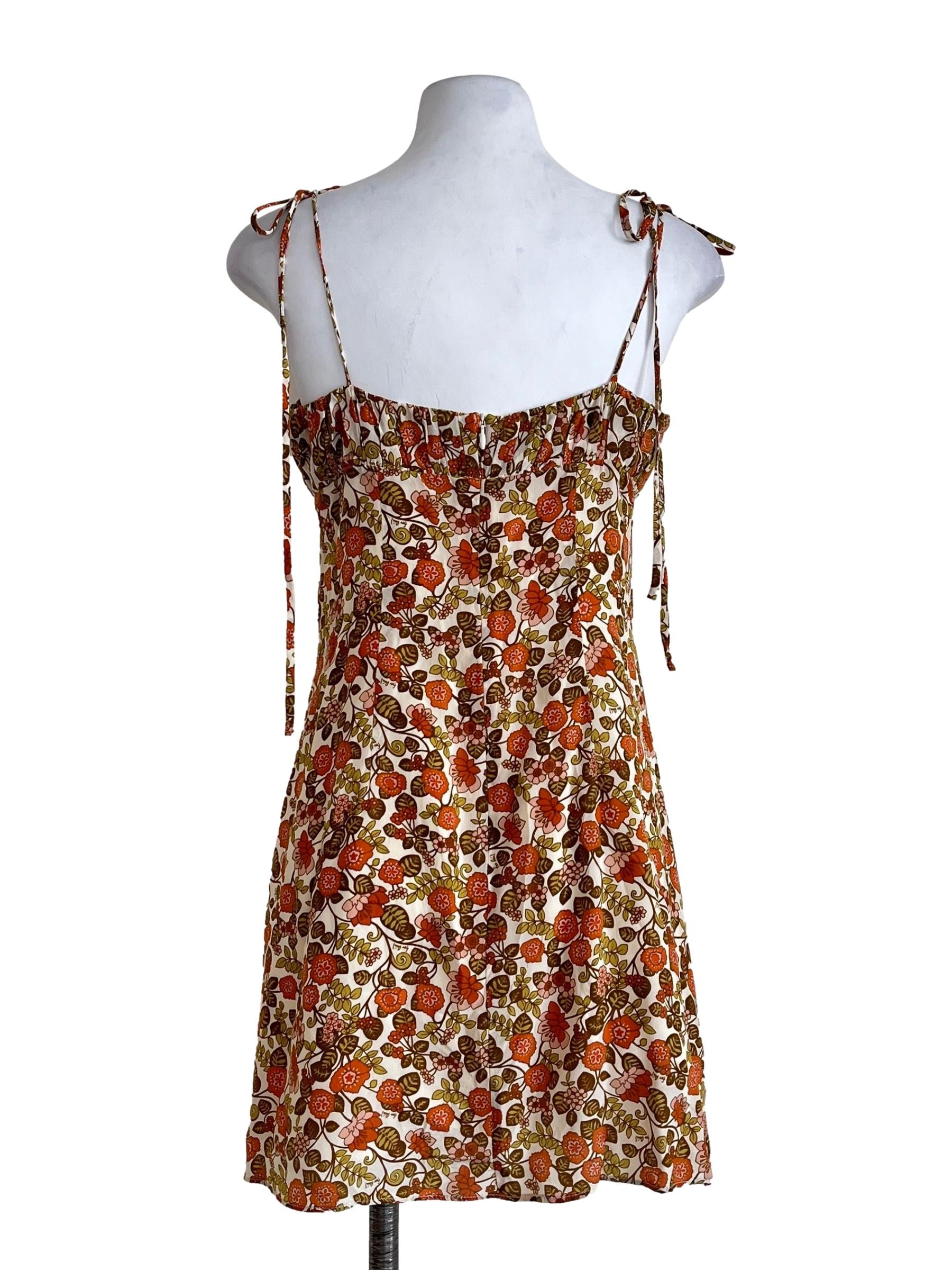 Melon Orange Sweetheart Slip Dress