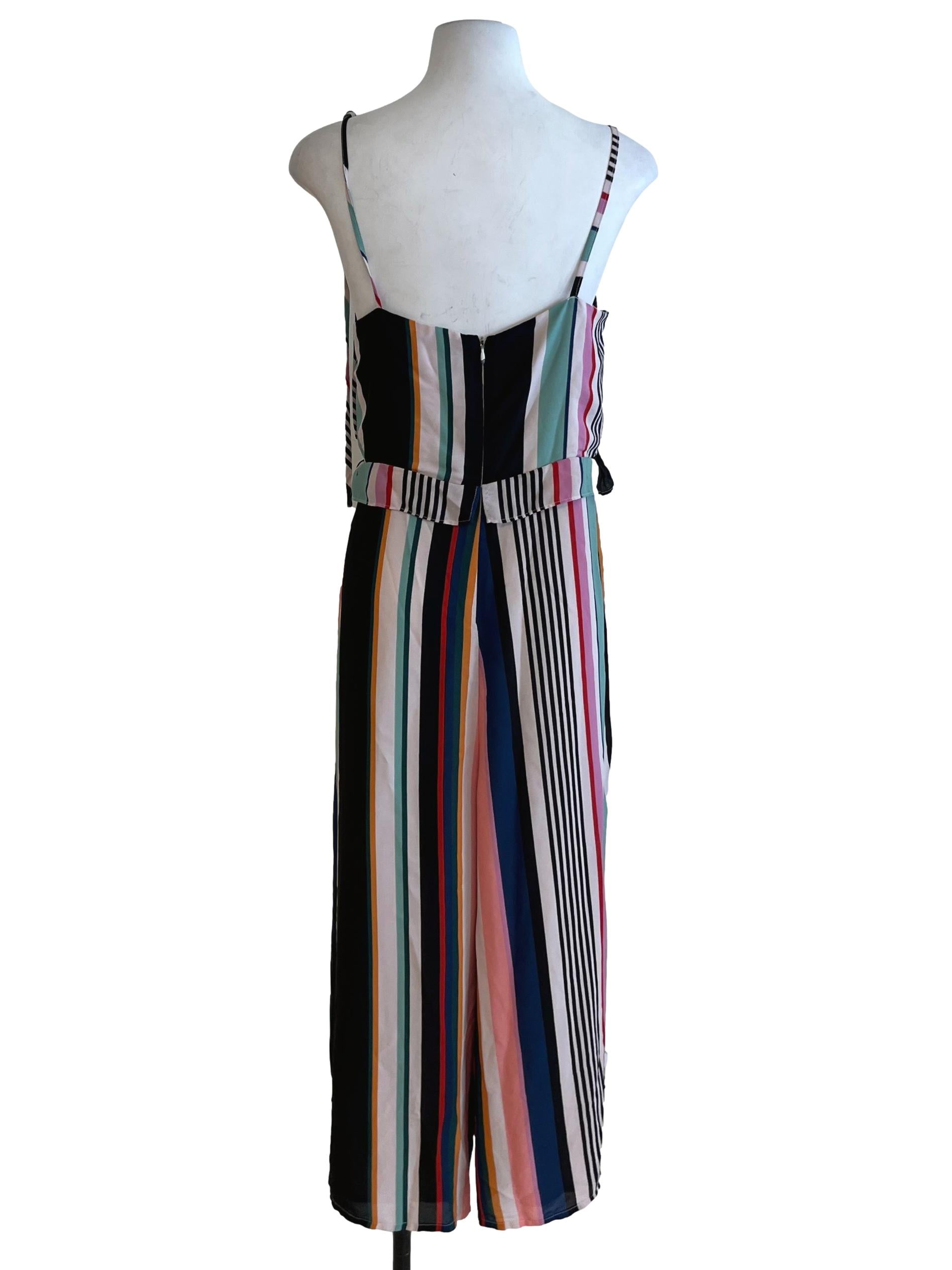 White Awning Stripe Jumpsuit
