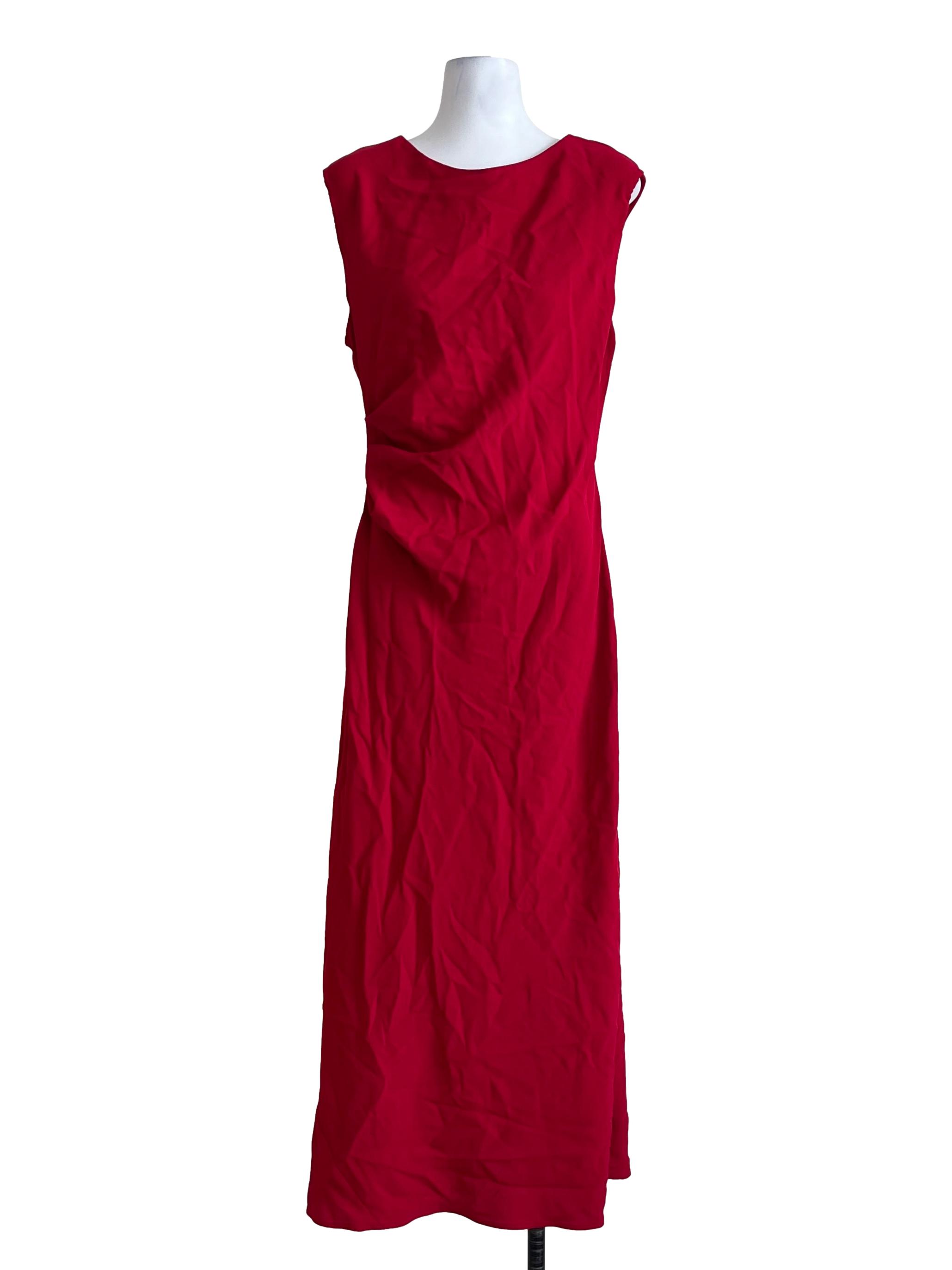 Apple Red Halter Sleeveless Shift Dress