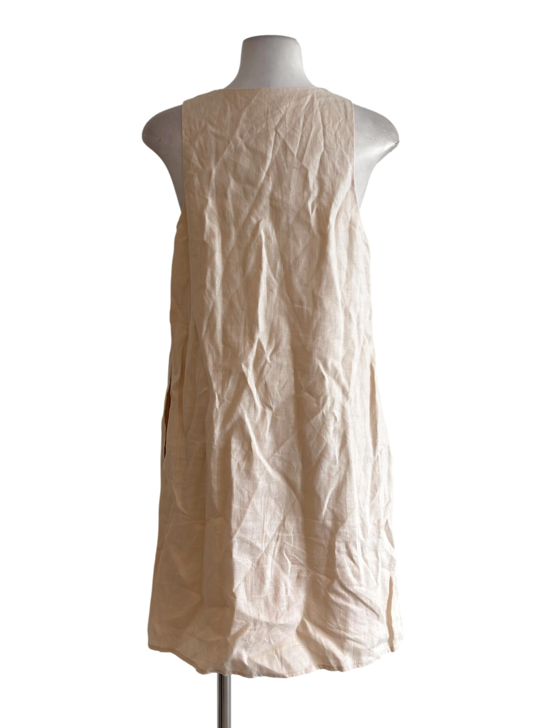 Linen Button-Down Shift Dress OSN