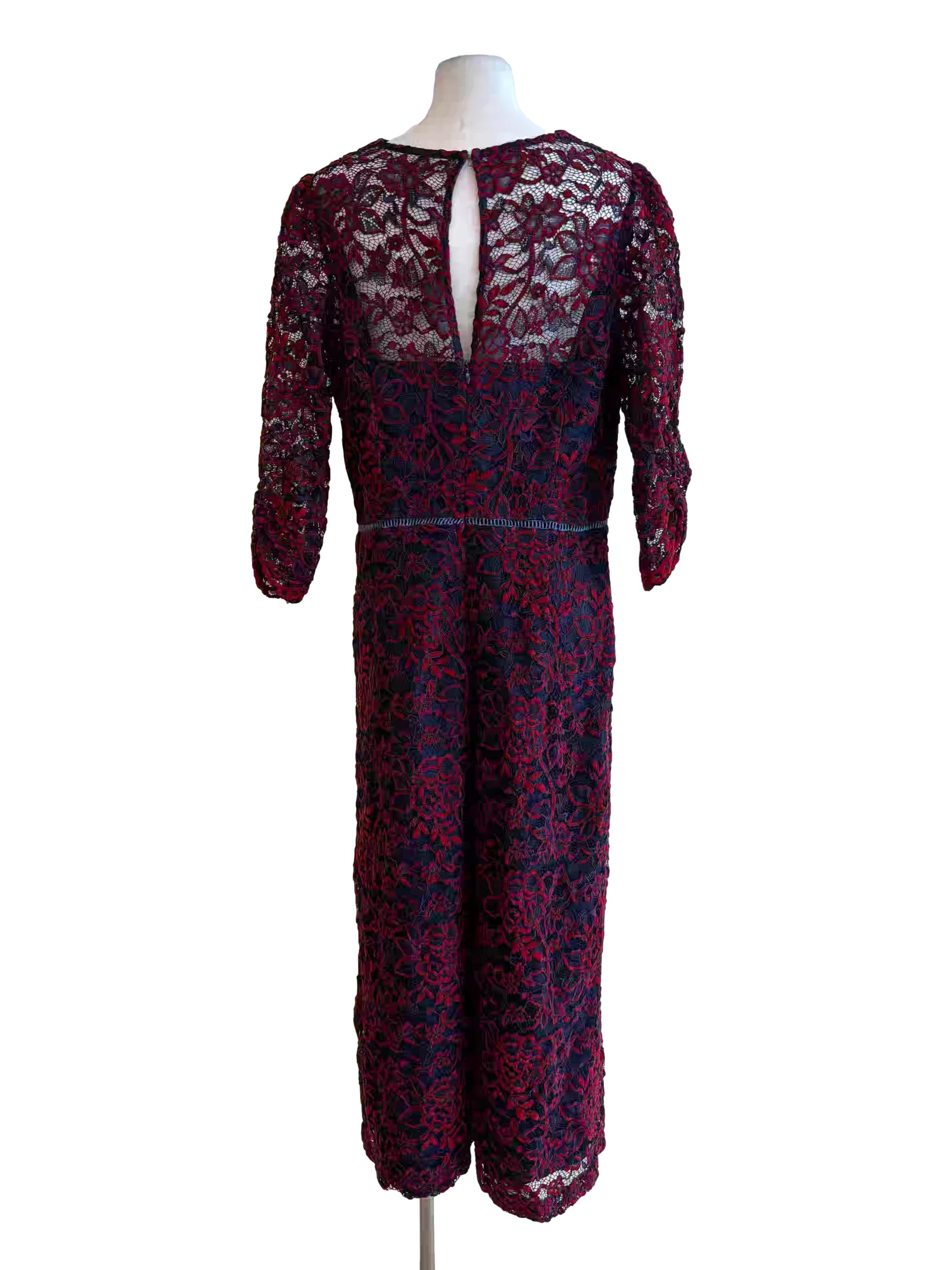 Red And Blue Lace Jumpsuit