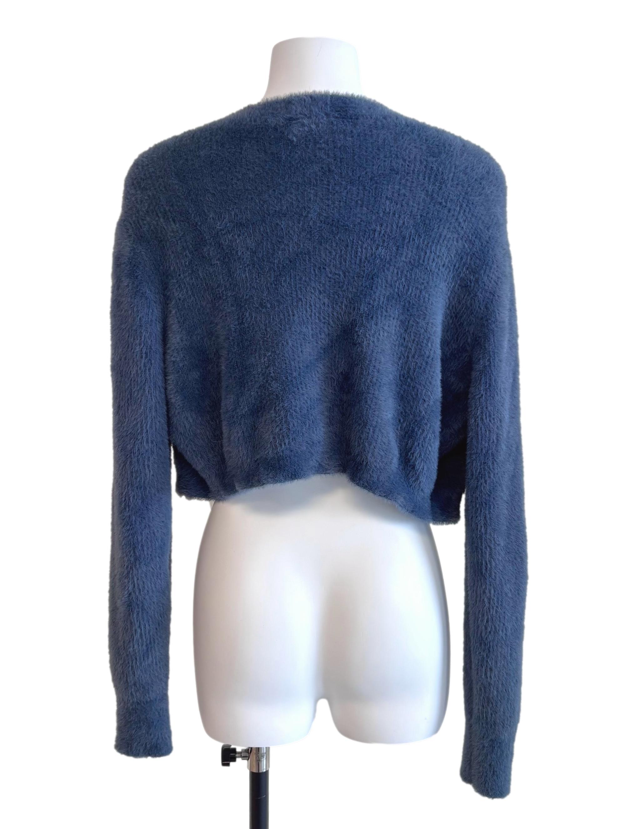 Aegean Blue Fuzzy Cardigan