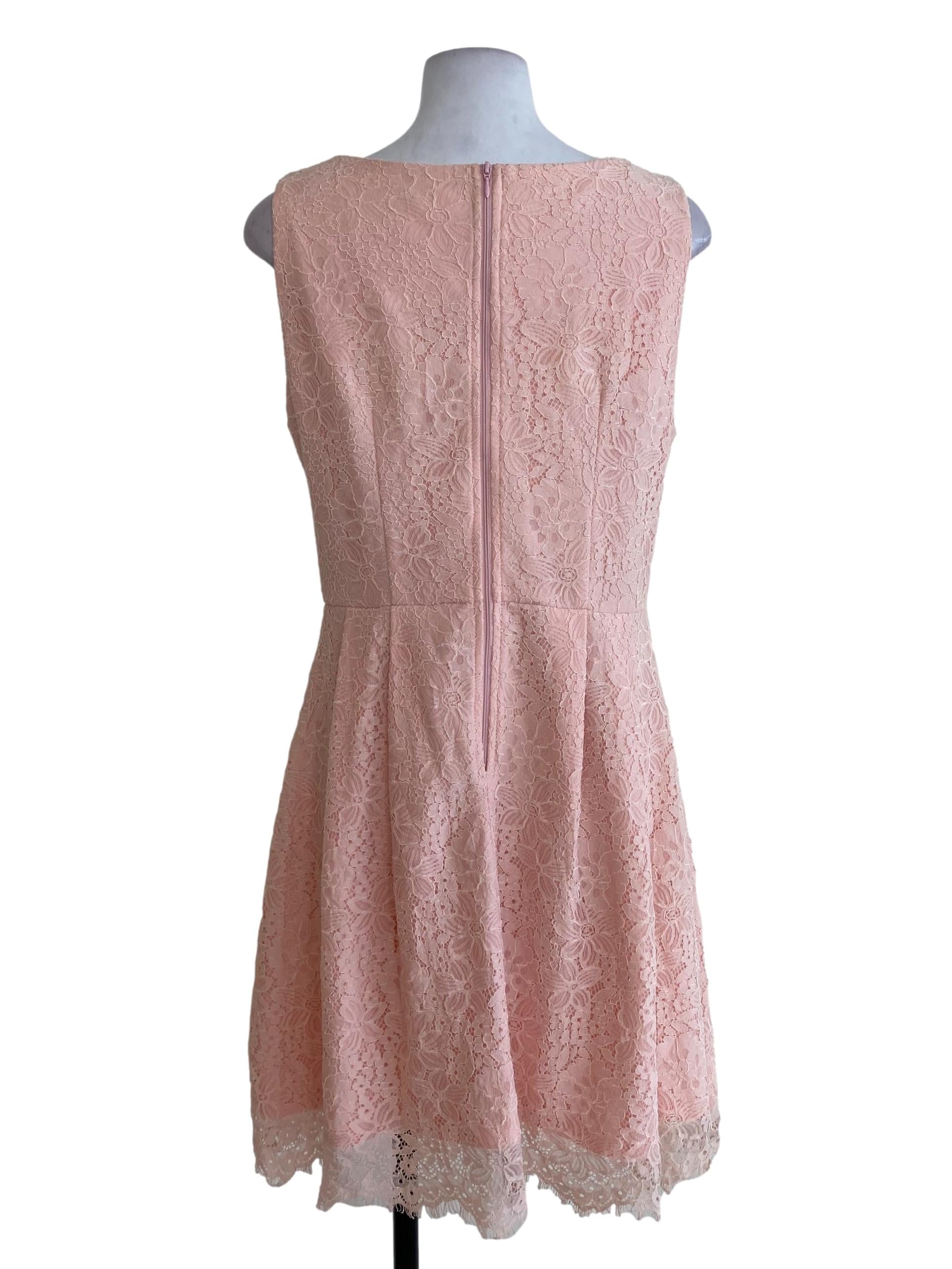 Salmon Floral Laced Dress