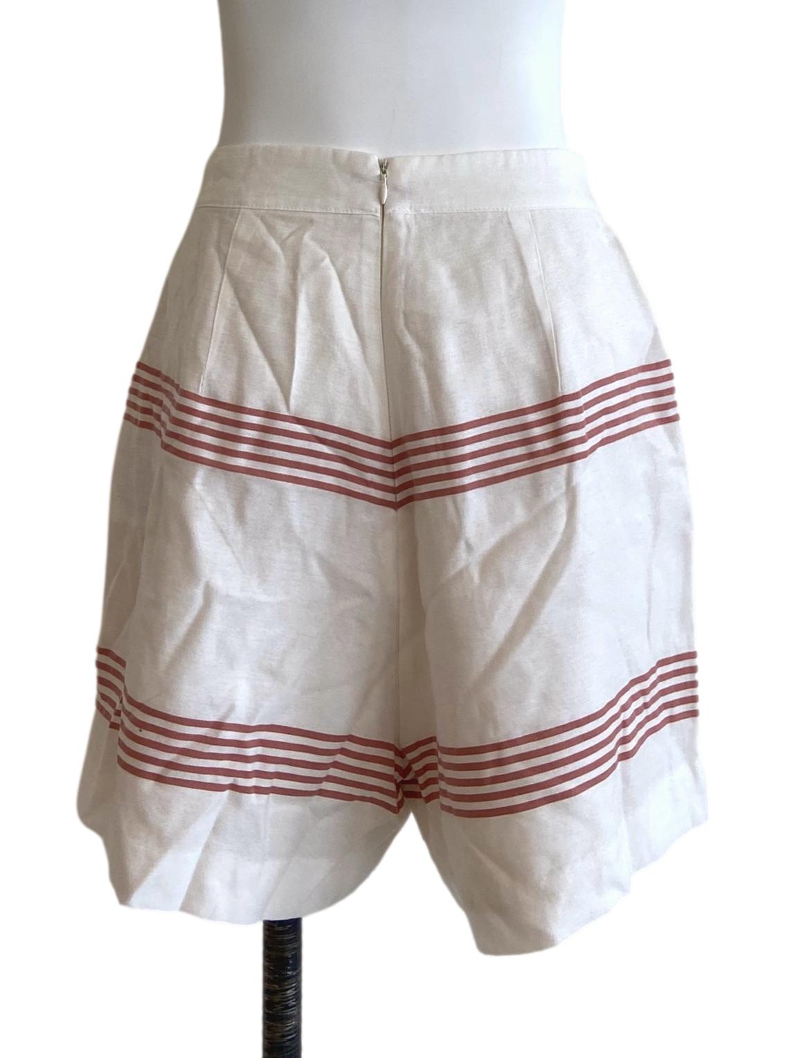 White & Pink Stripe Shorts