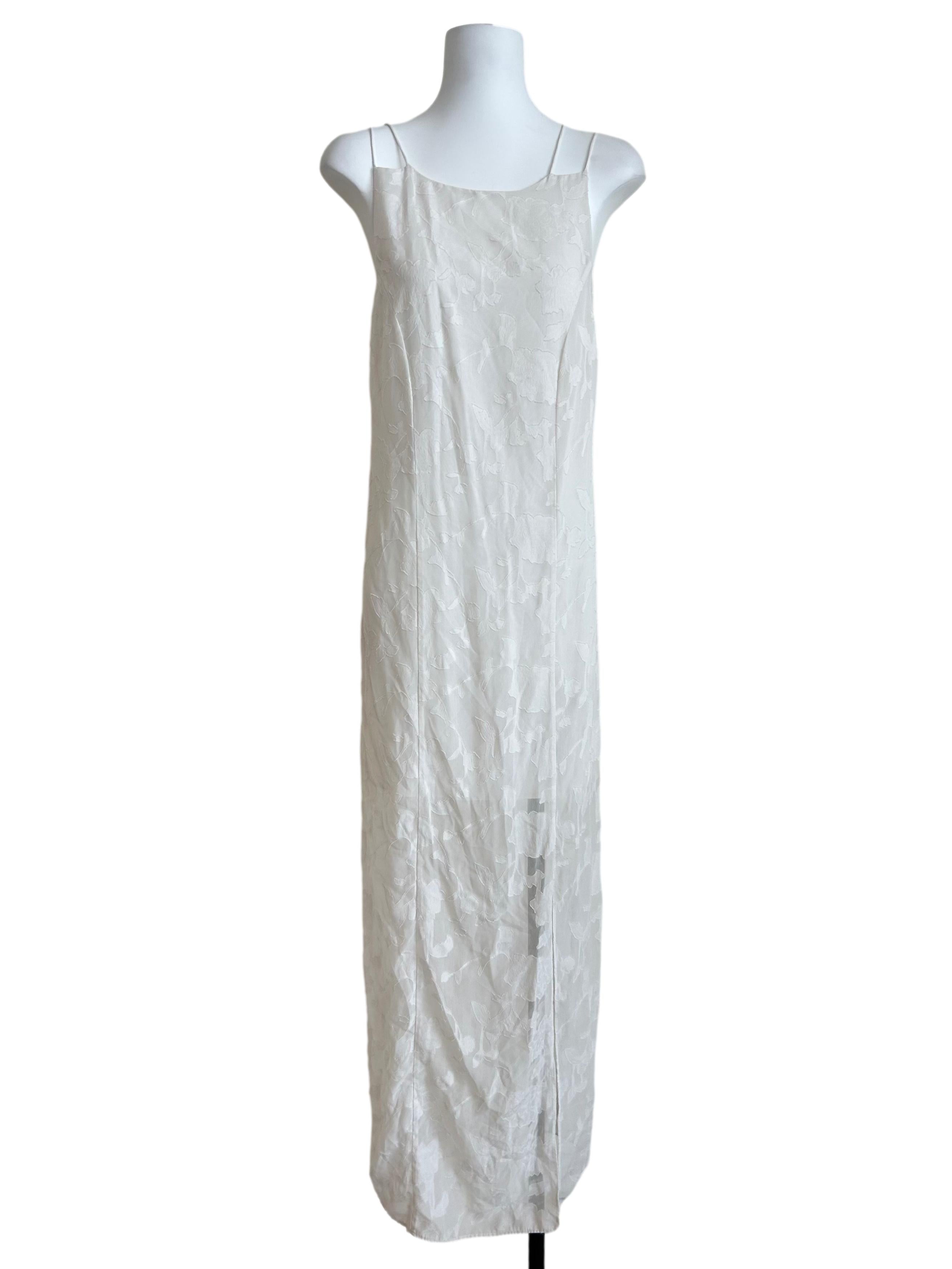 Off-White Textured Minimalist Maxi Dress