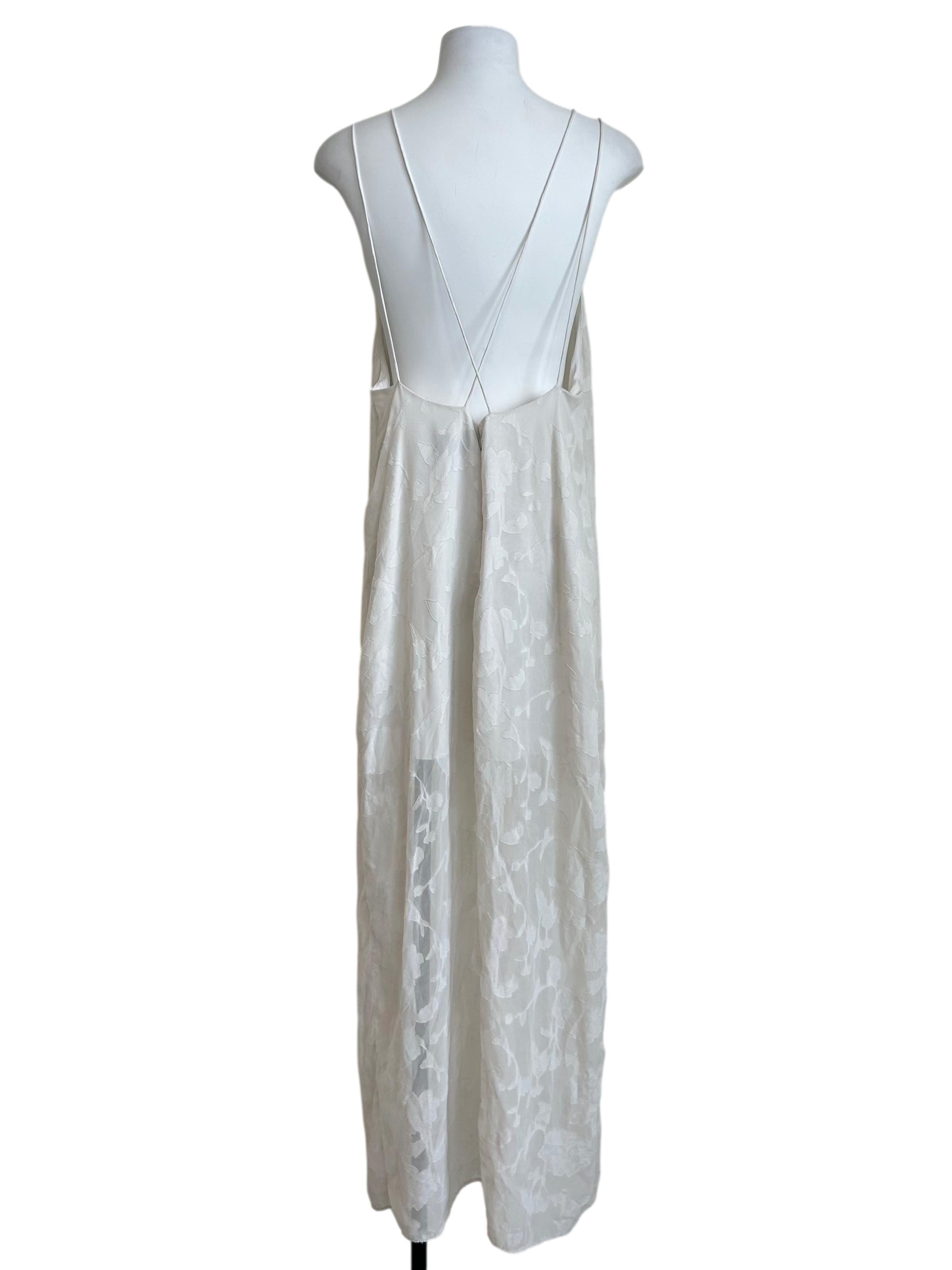 Off-White Textured Minimalist Maxi Dress
