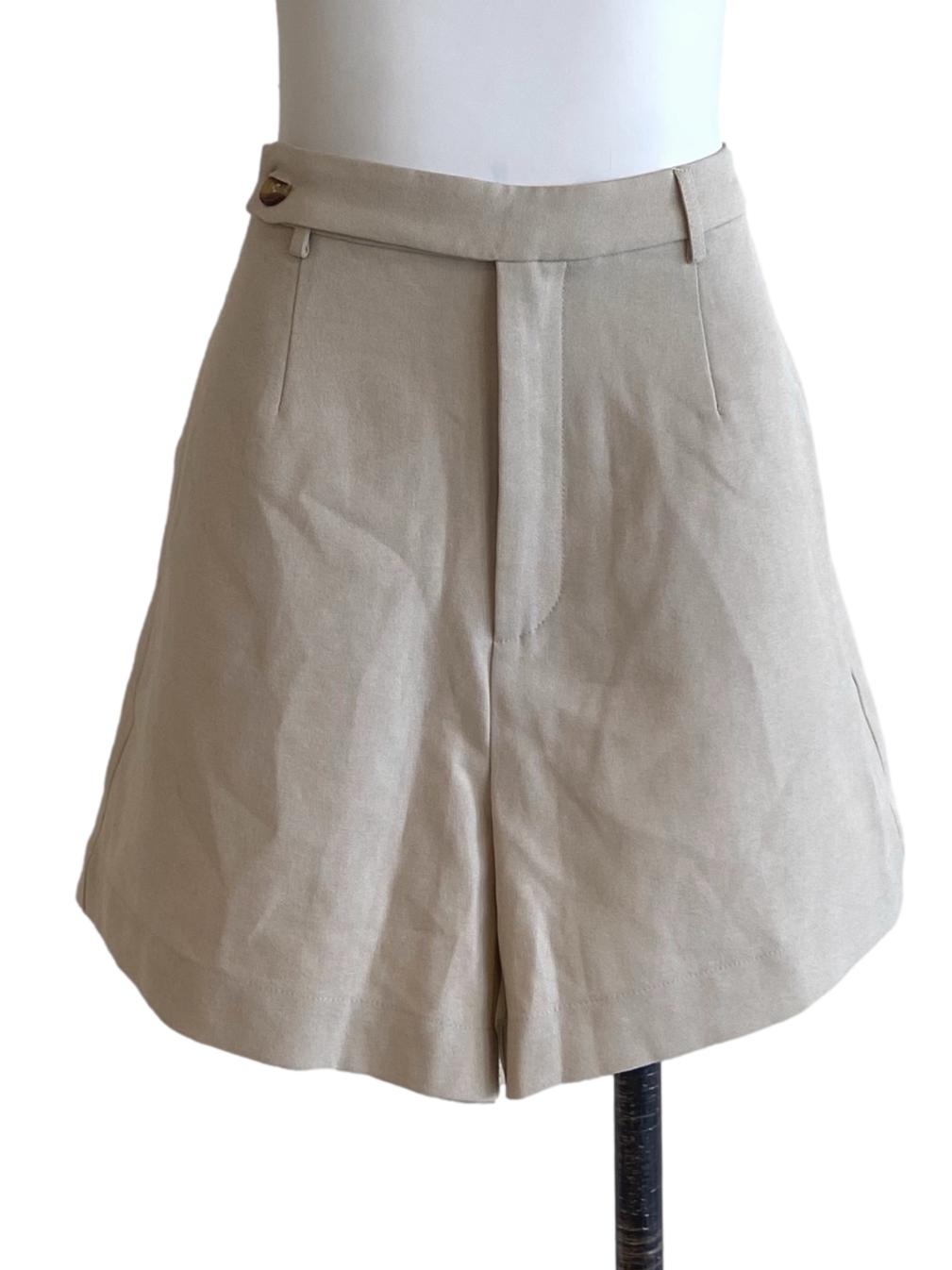 Linen Beige Twill Shorts LB
