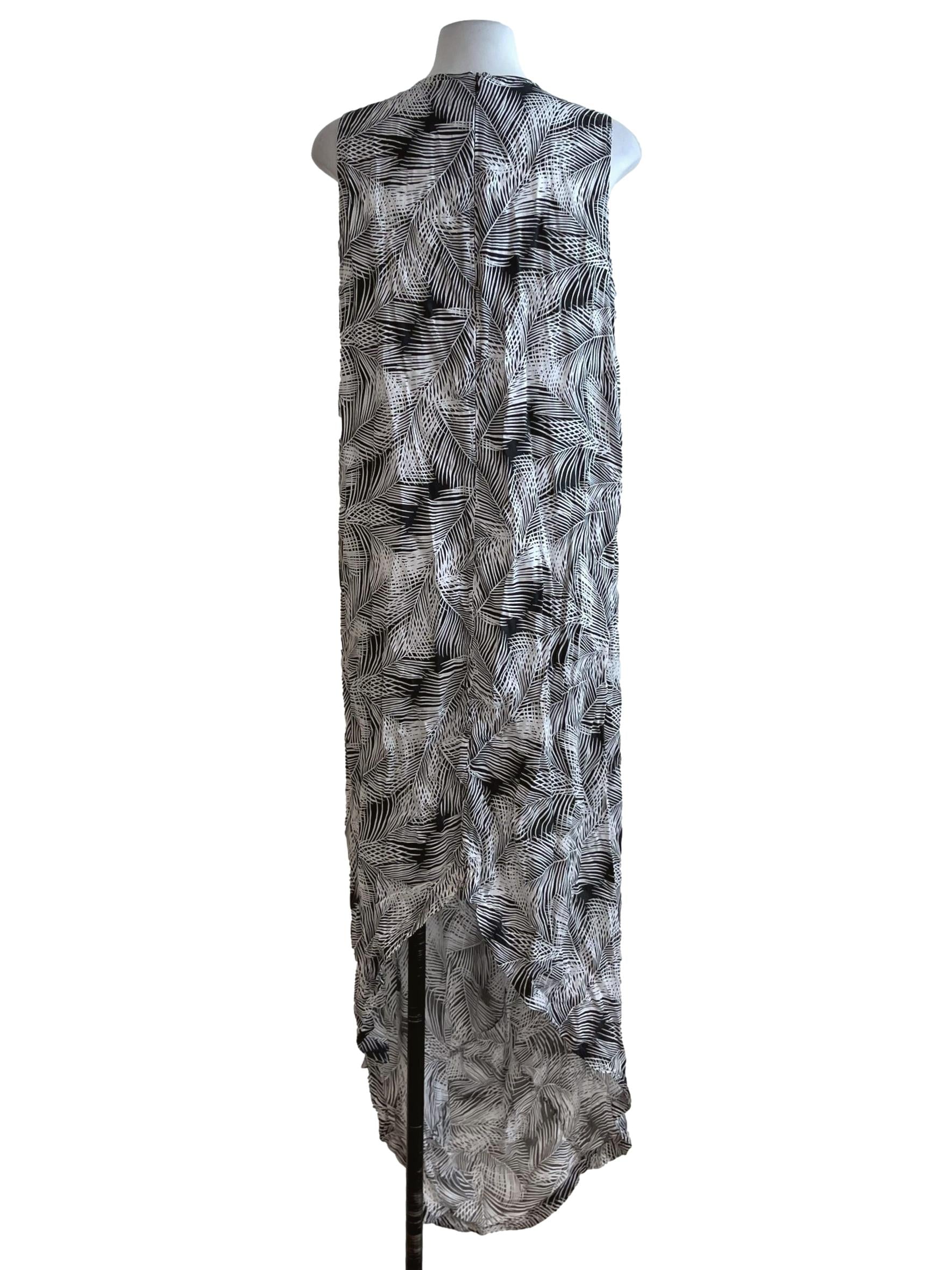 White Black Pattern Shift Dress