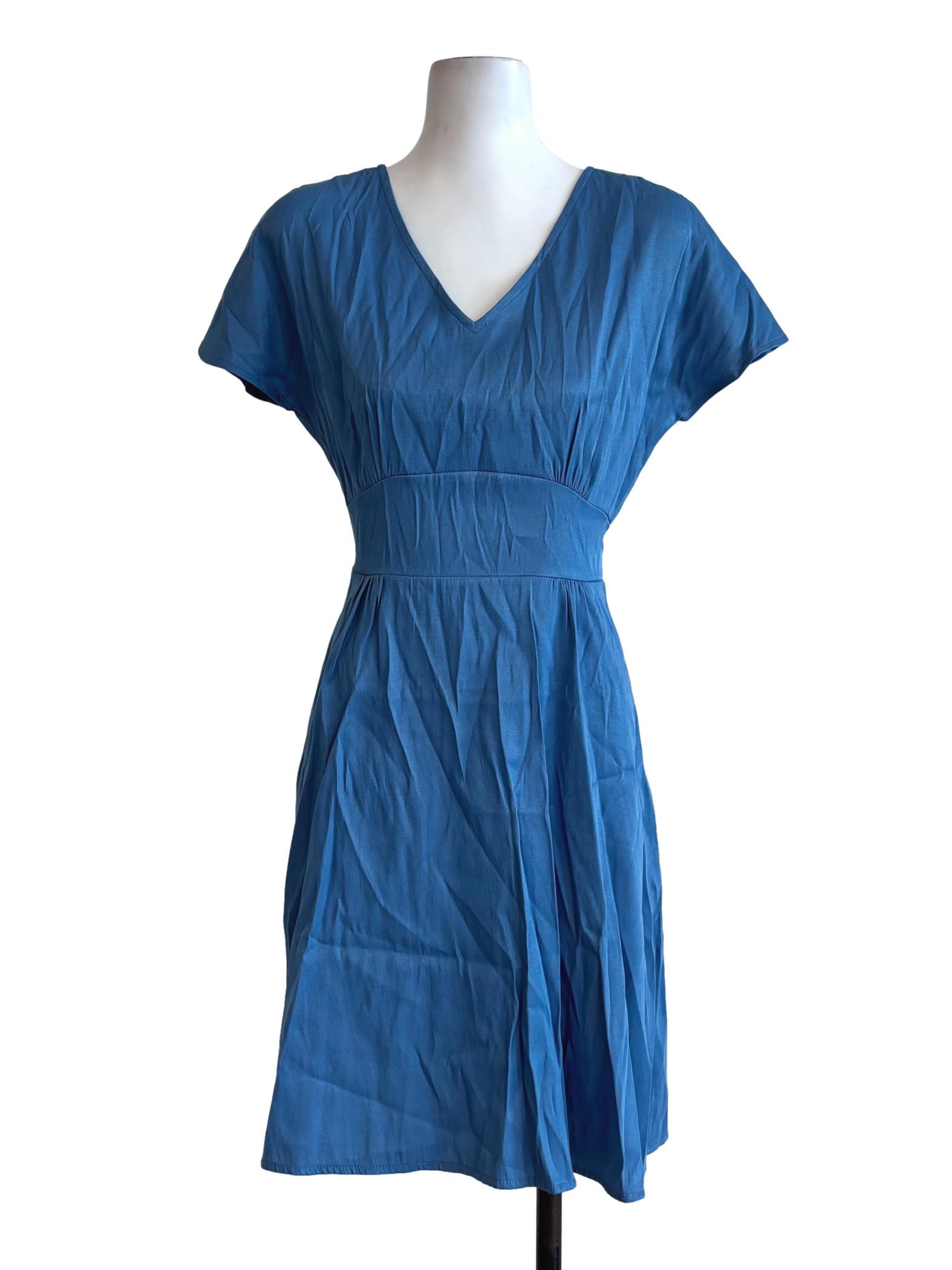 Carolina Blue Short Sleeve A-Line Dress
