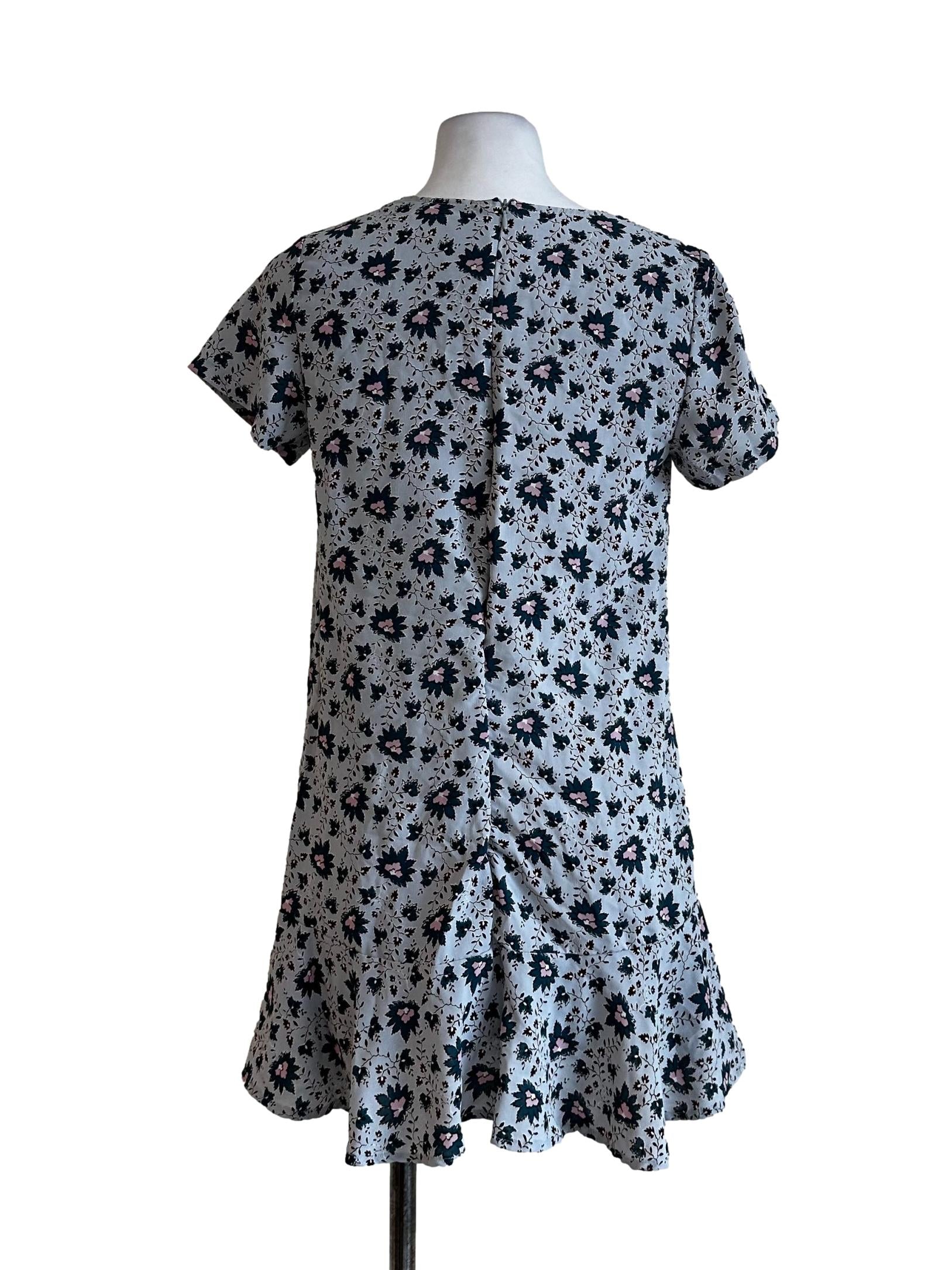 Light Blue Floral Pattern Dress