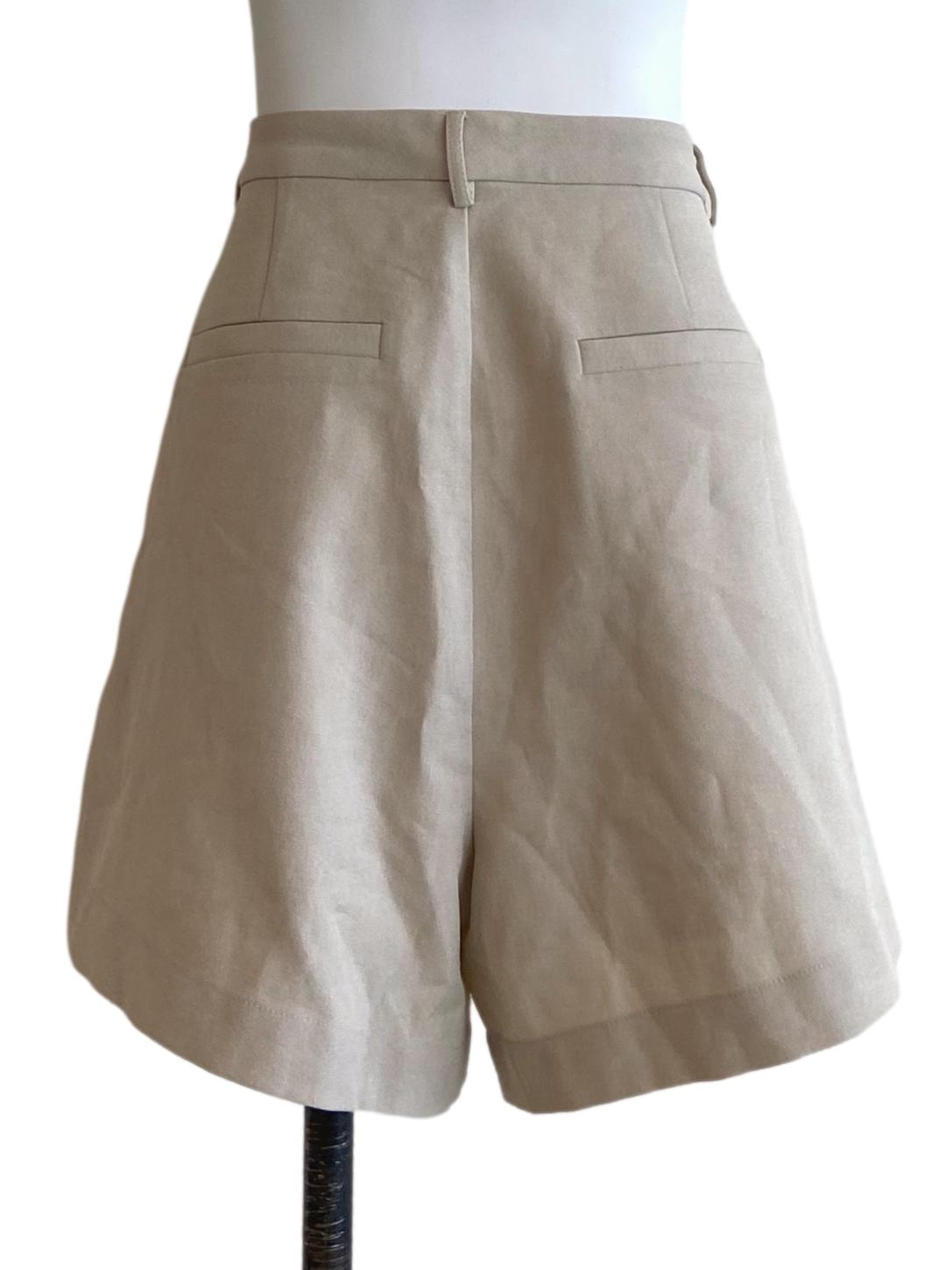 Linen Beige Twill Shorts LB