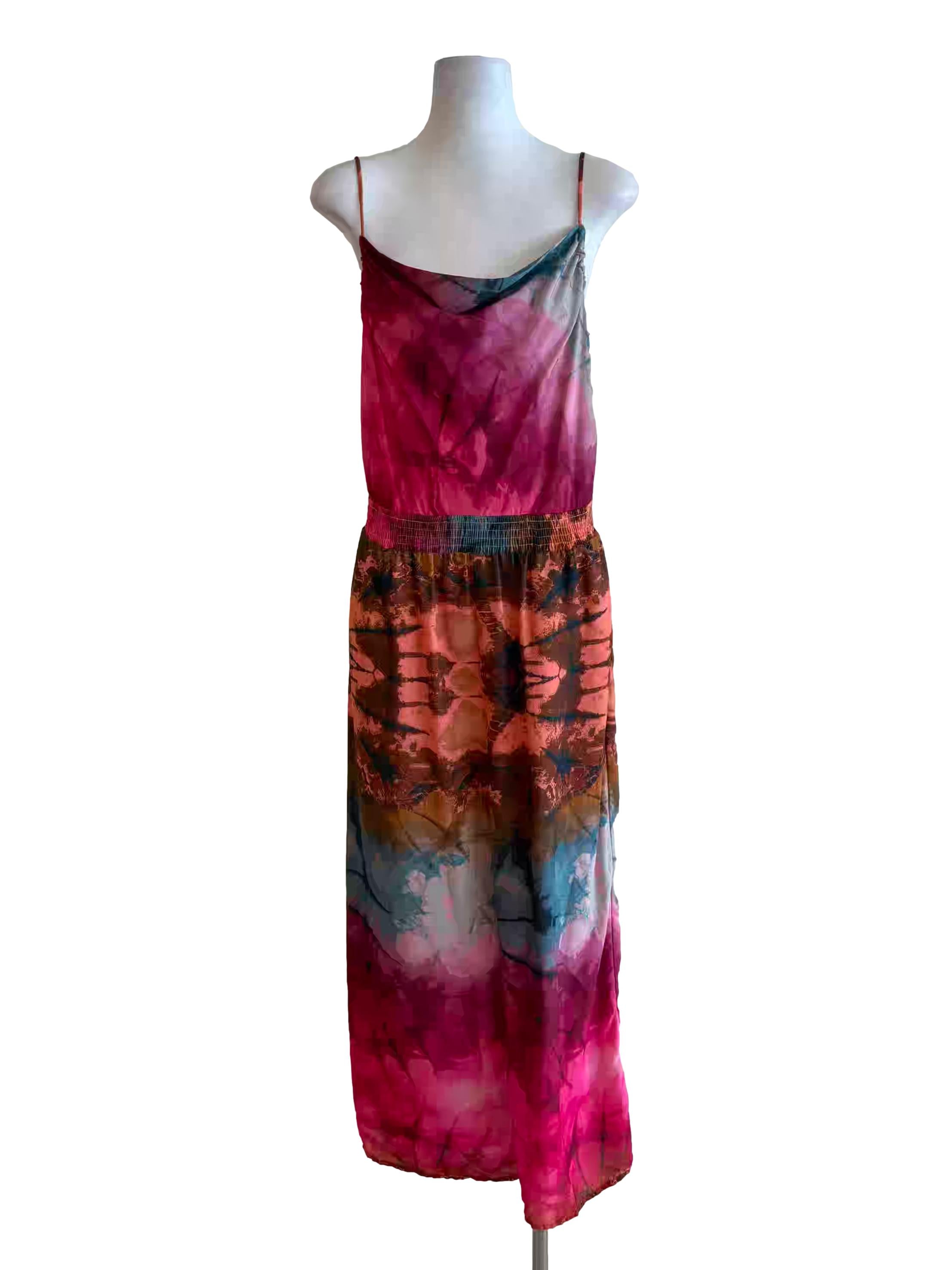 Multicolor Tropical Tie Dye Jumpsuit
