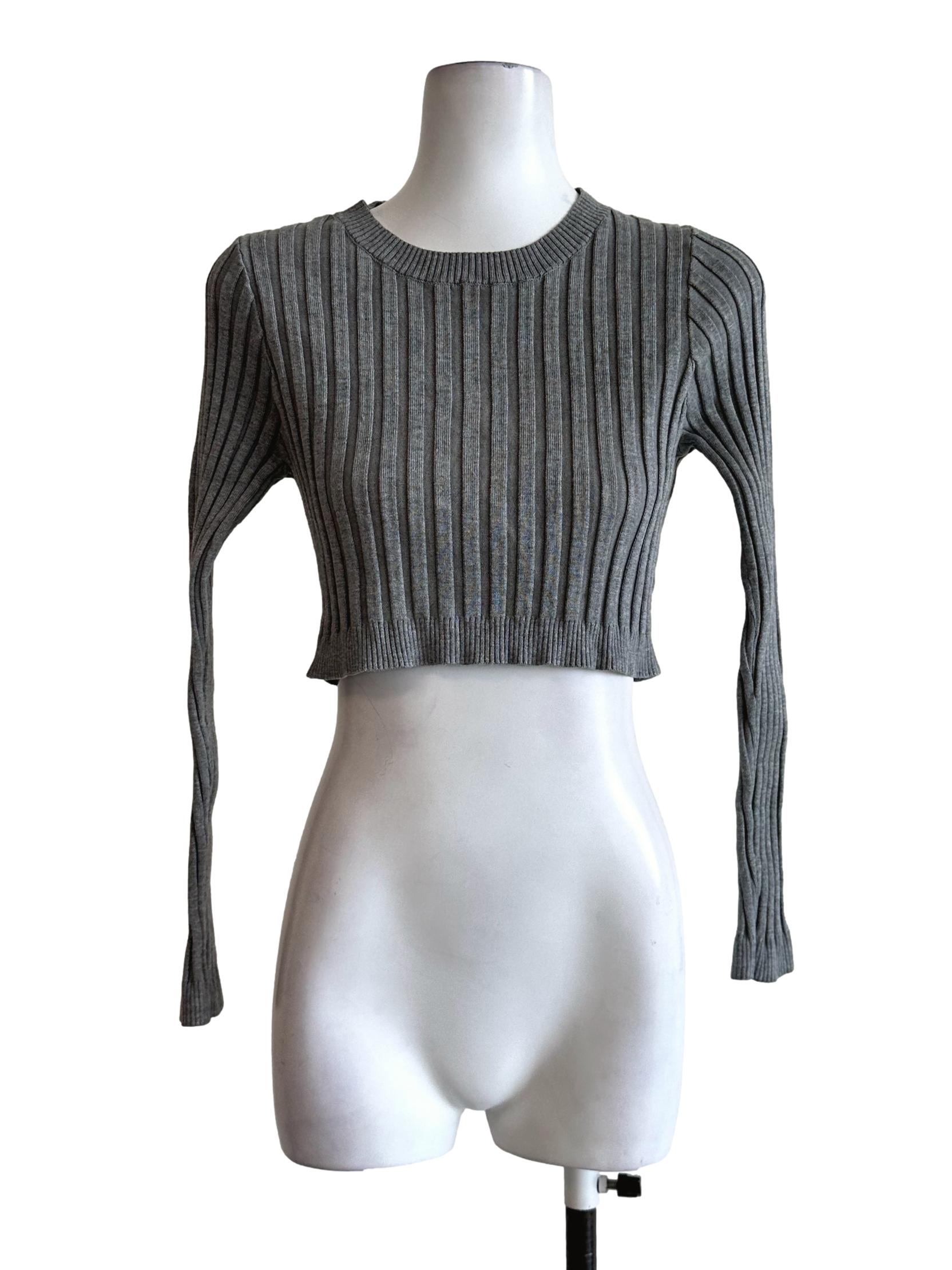 Smoke Grey Knitted Top