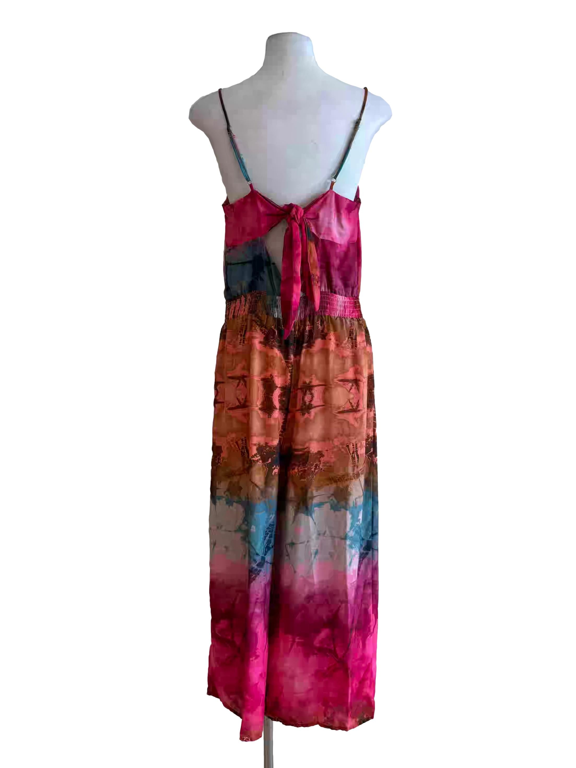 Multicolor Tropical Tie Dye Jumpsuit
