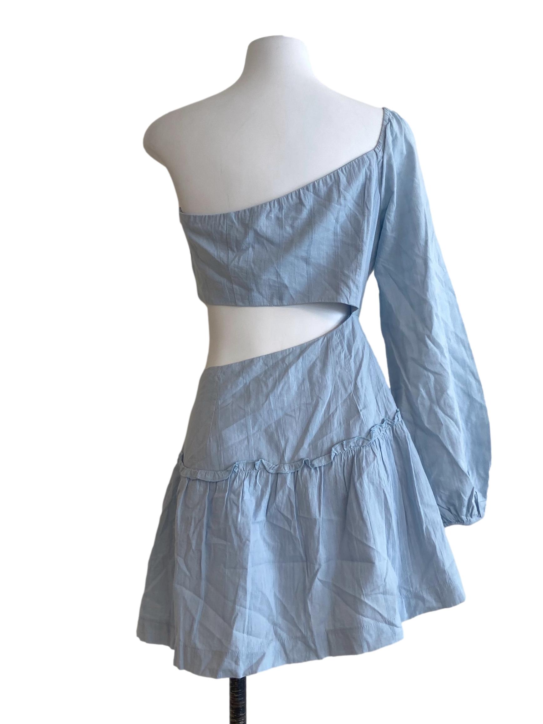 Sky Blue Asymmetric Mini Dress