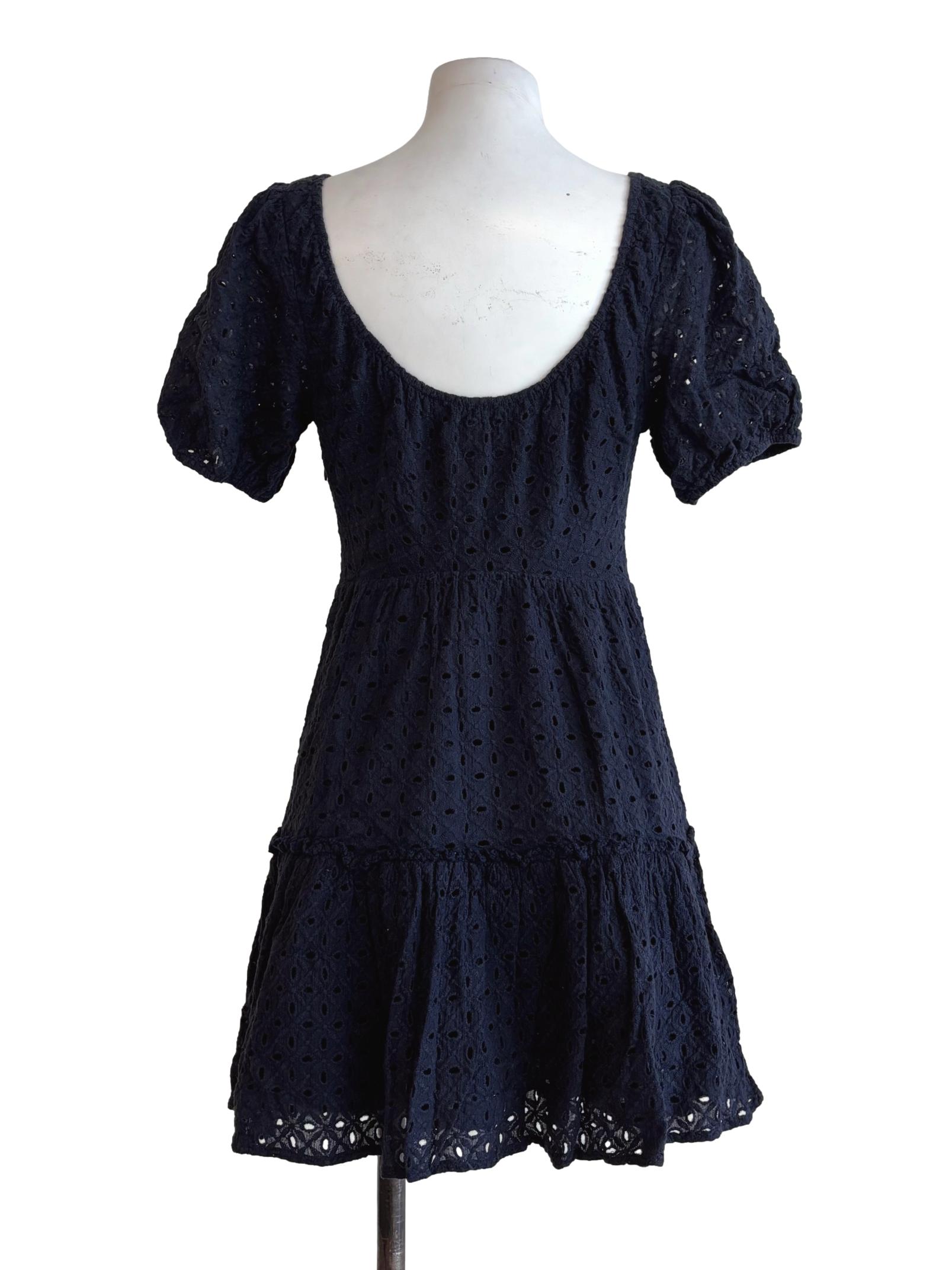 Blue Black Eyelet Babydoll Dress LB