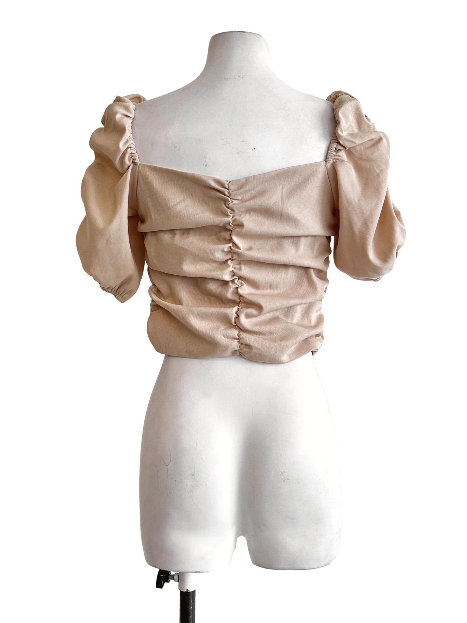 Macaroon Beige Queen Anne Top