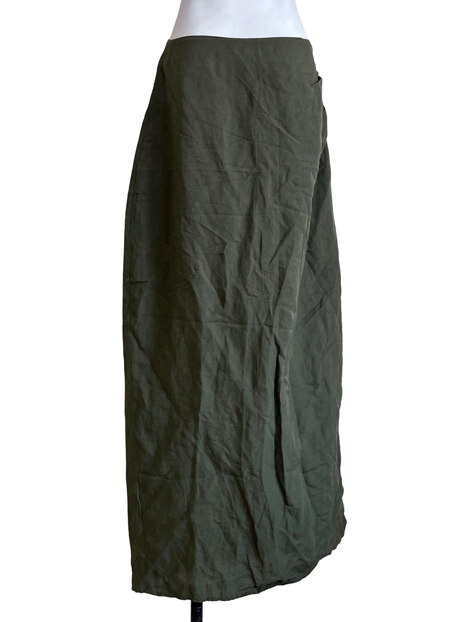 Pine Green Side Ruched Skirt