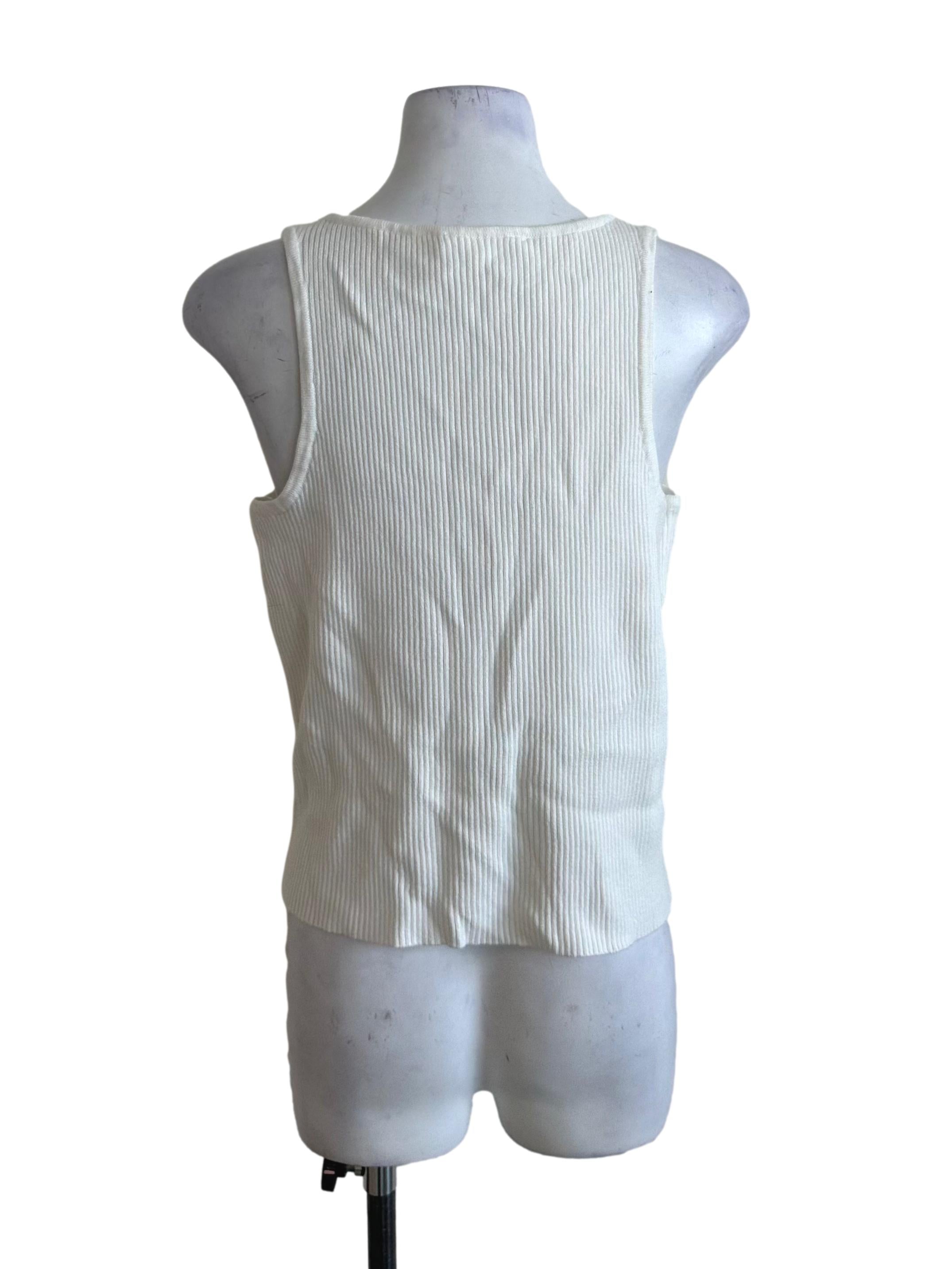 Pearl White Knit Round Neck Top