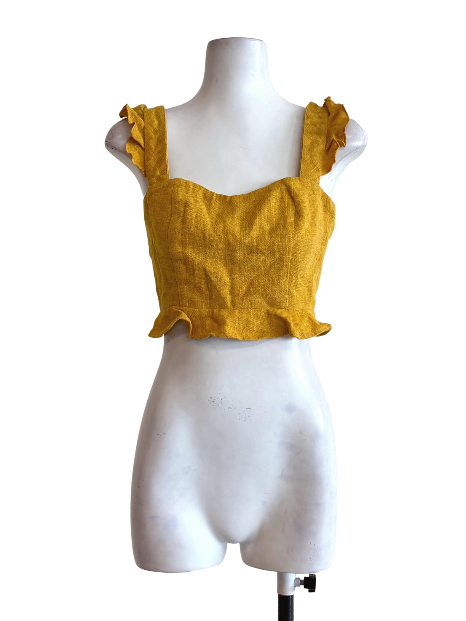 Mustard Yellow Linen Cami Top