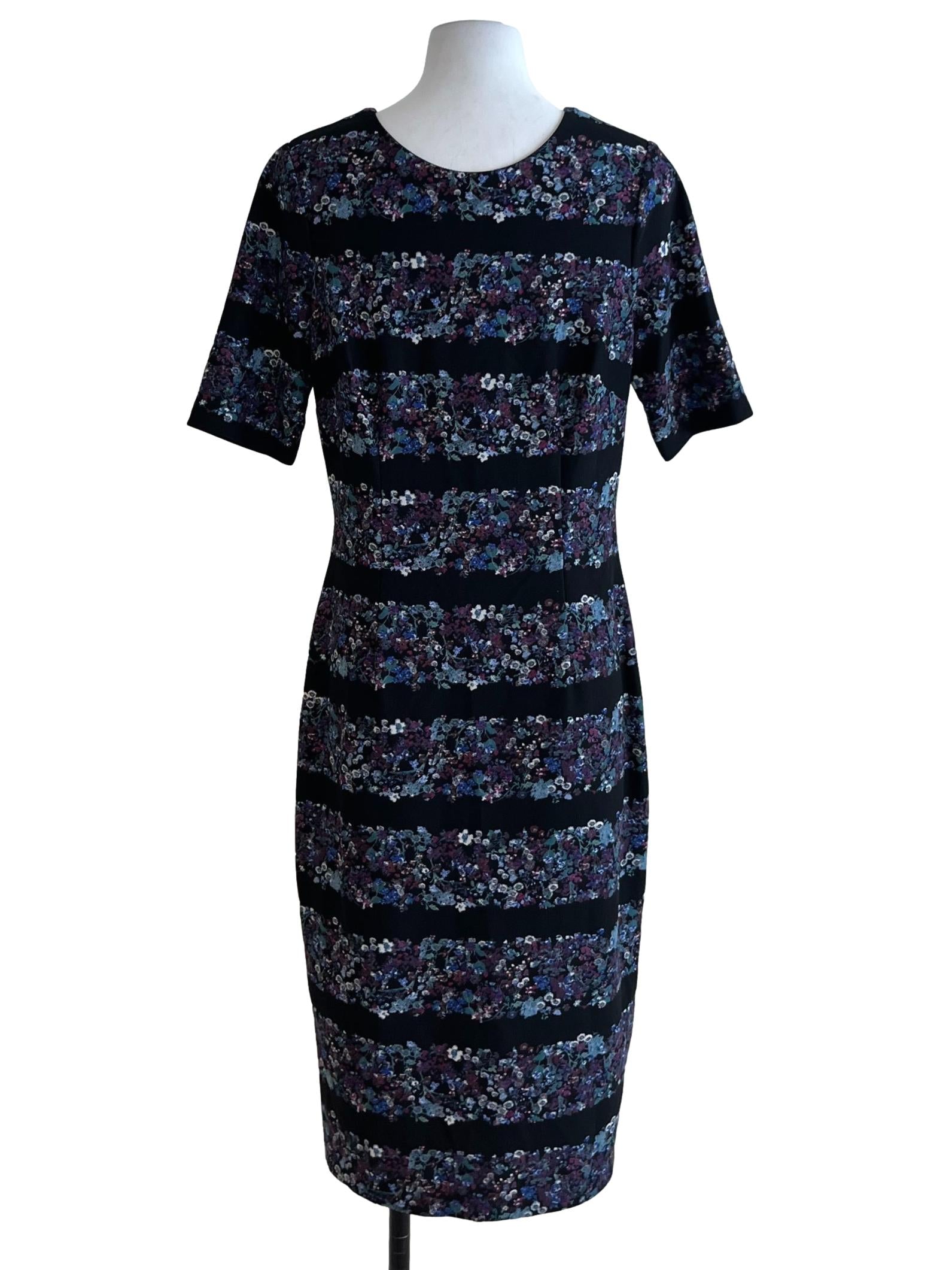 Black Floral Empire Dress