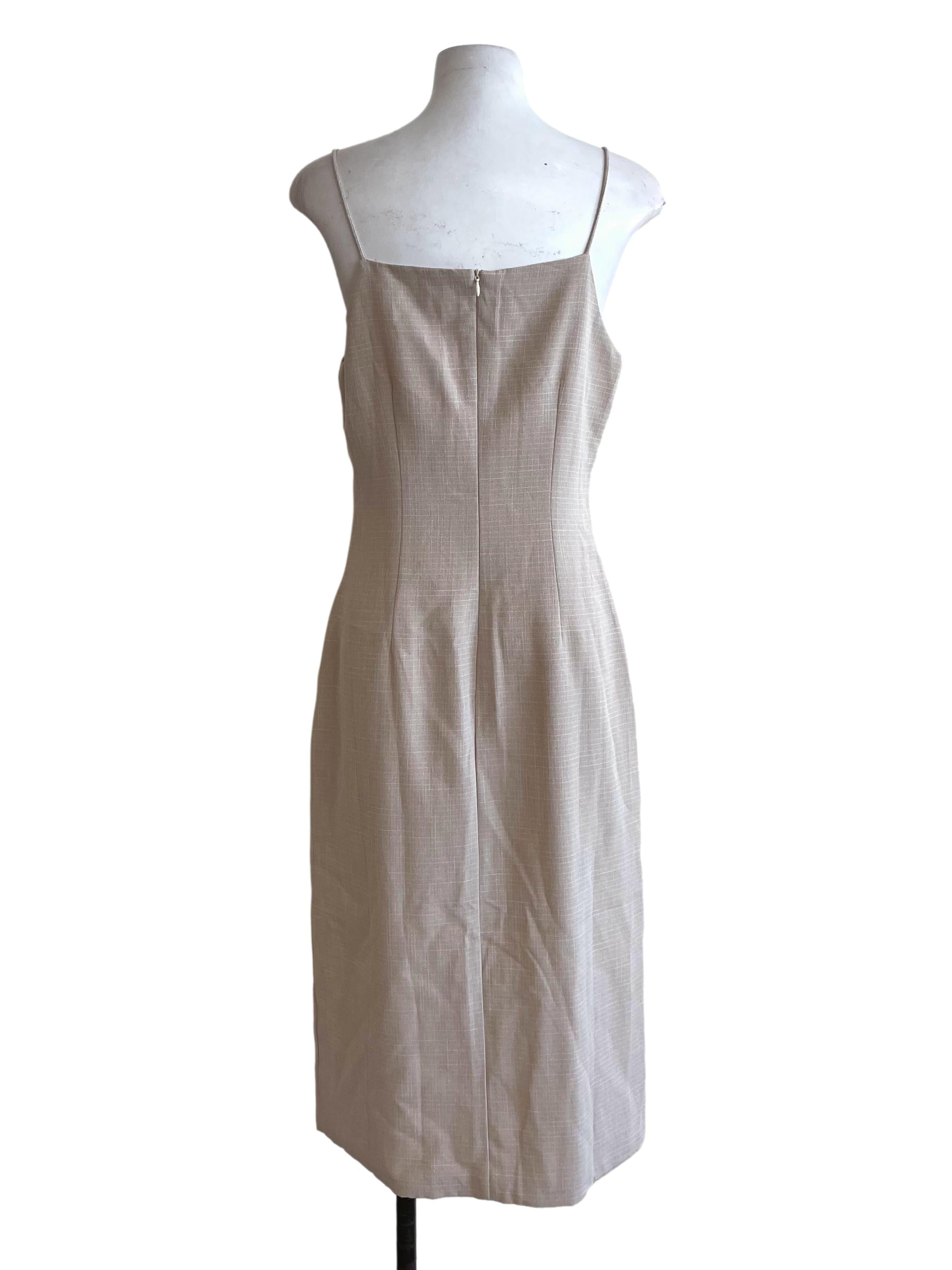 Oat V Neck Slip Dress