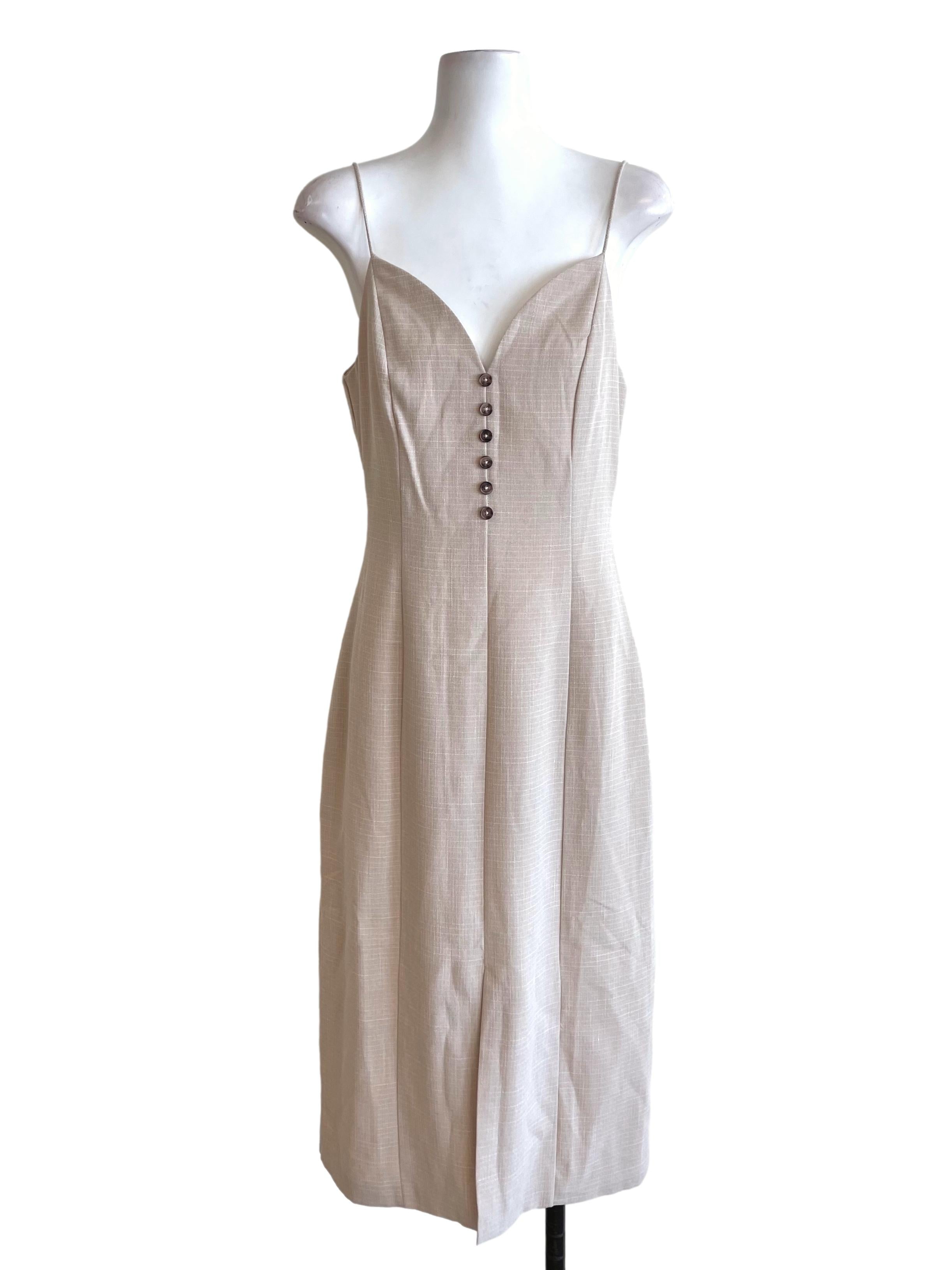 Oat V Neck Slip Dress